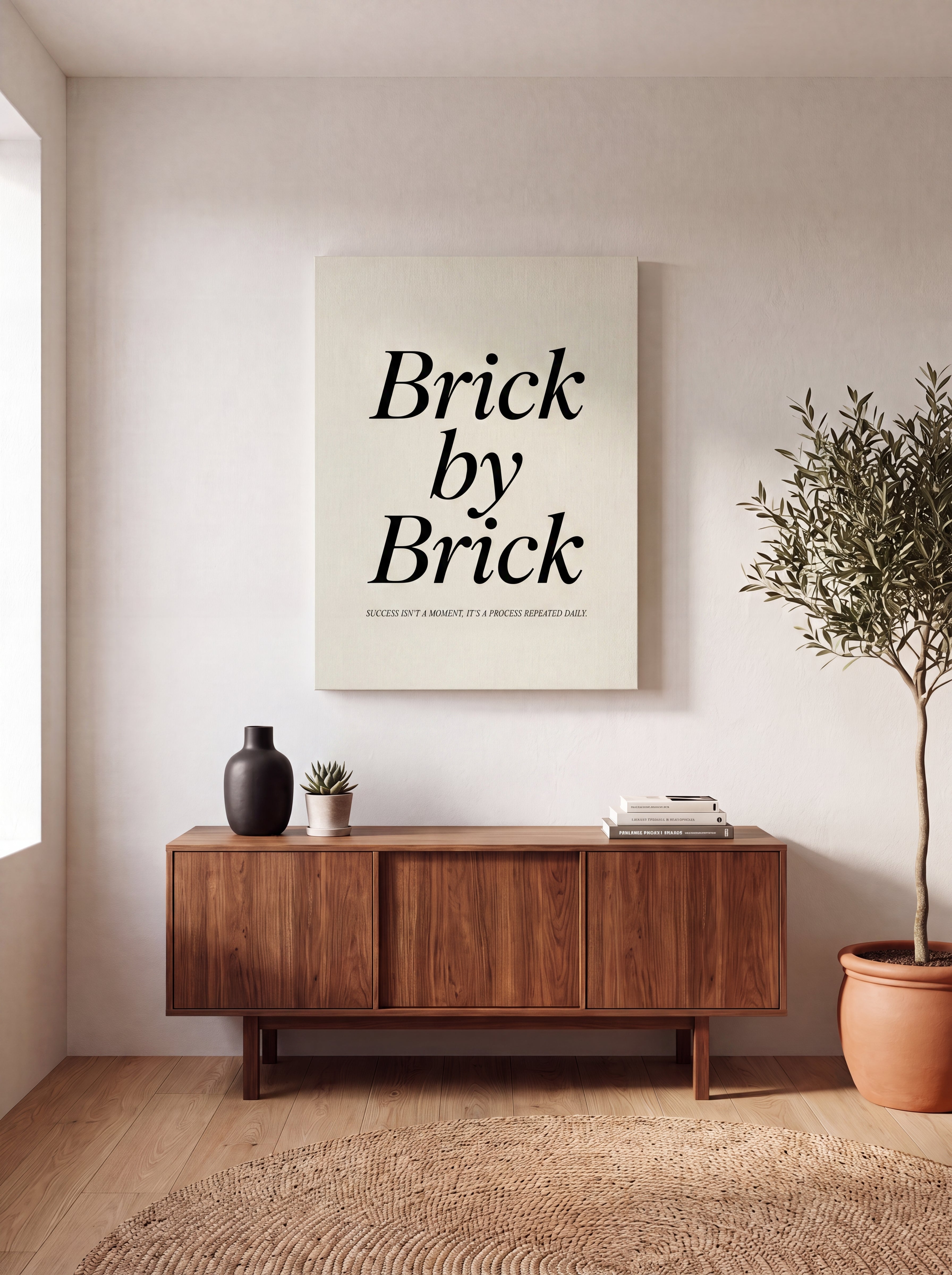 Brick By Brick | Motivational Hustle Canvas Wall Art