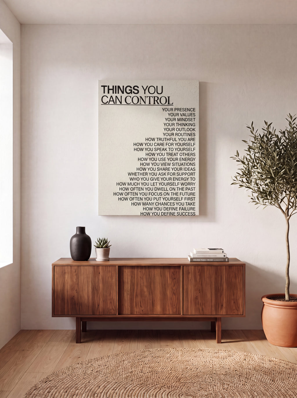 Things You Can Control | Stoic Mindset Canvas Wall Art