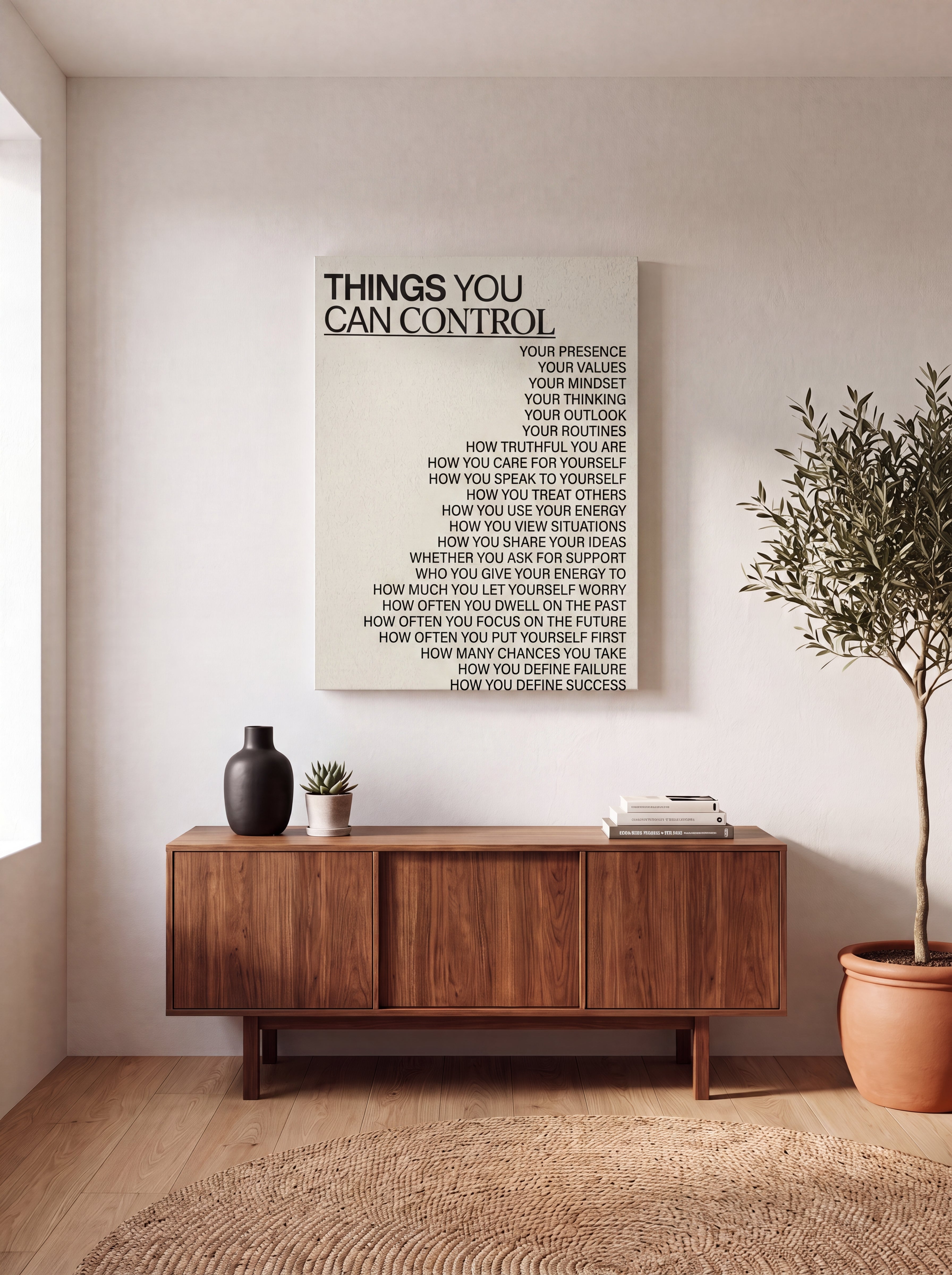 Things You Can Control | Stoic Mindset Canvas Wall Art
