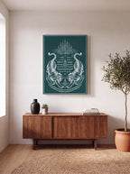 Sak Yant Twin Tigers | Thai Tattoo Canvas Wall Art