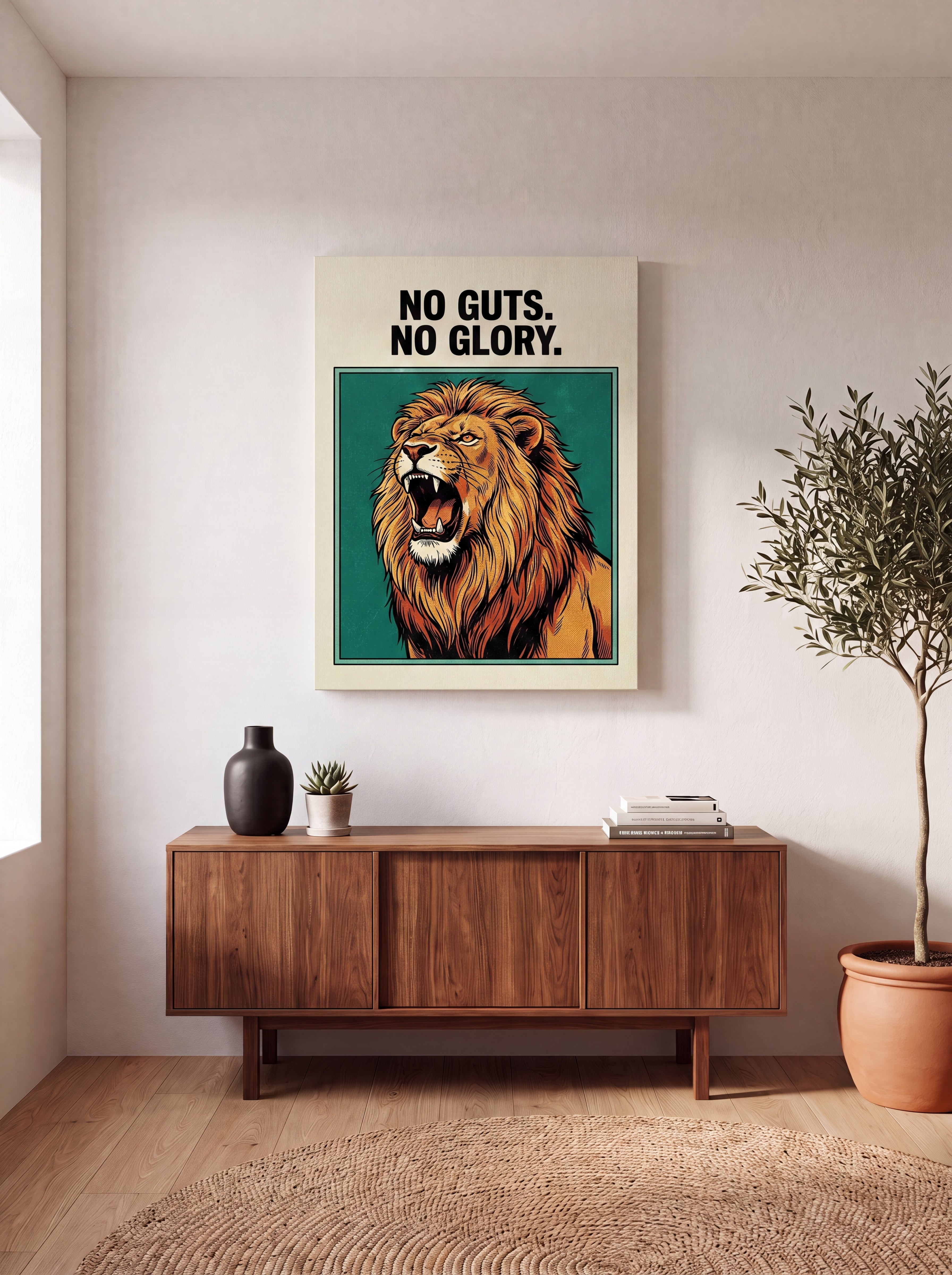 No Guts No Glory | Lion Streetwear Canvas Wall Art