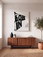 Lock In | Liquid Chrome 3D Typography Canvas Wall Art