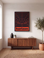 Horizon | Retro-Futurist Vortex Grid Canvas Wall Art