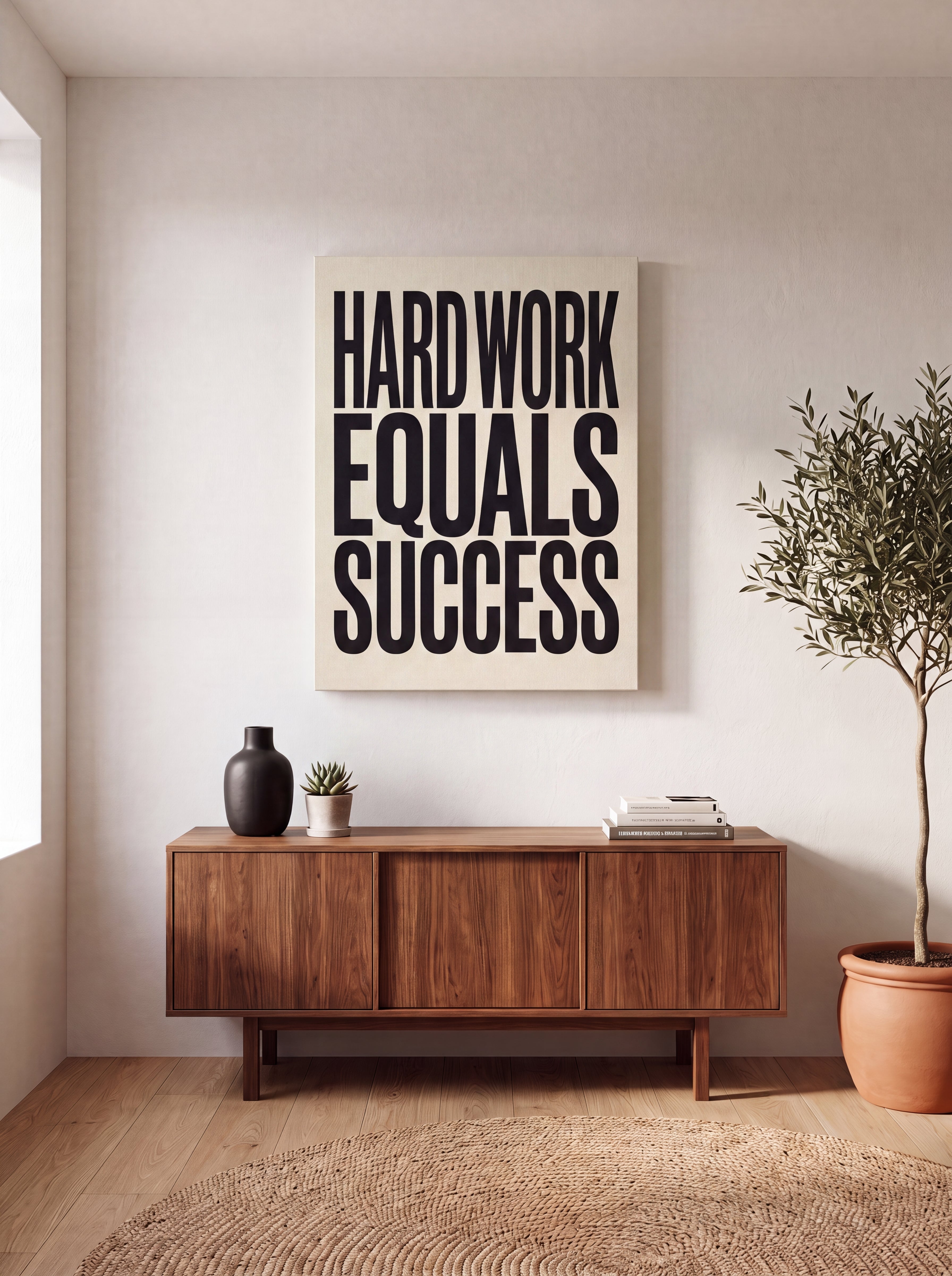 Hard Work Equals Success | Stoic Motivational Canvas Wall Art