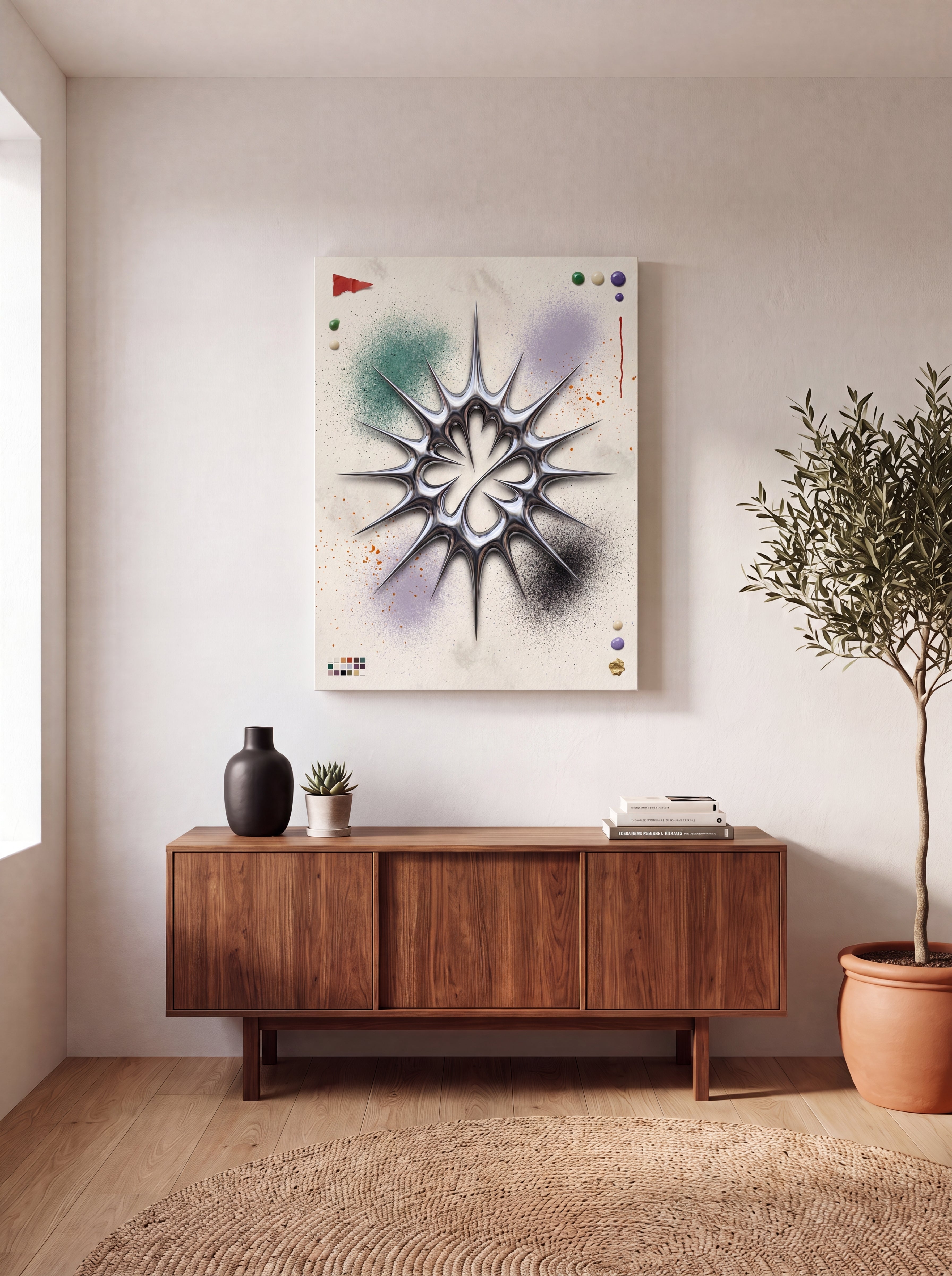 Liquid Chrome | Abstract Metallic 3D Canvas Wall Art