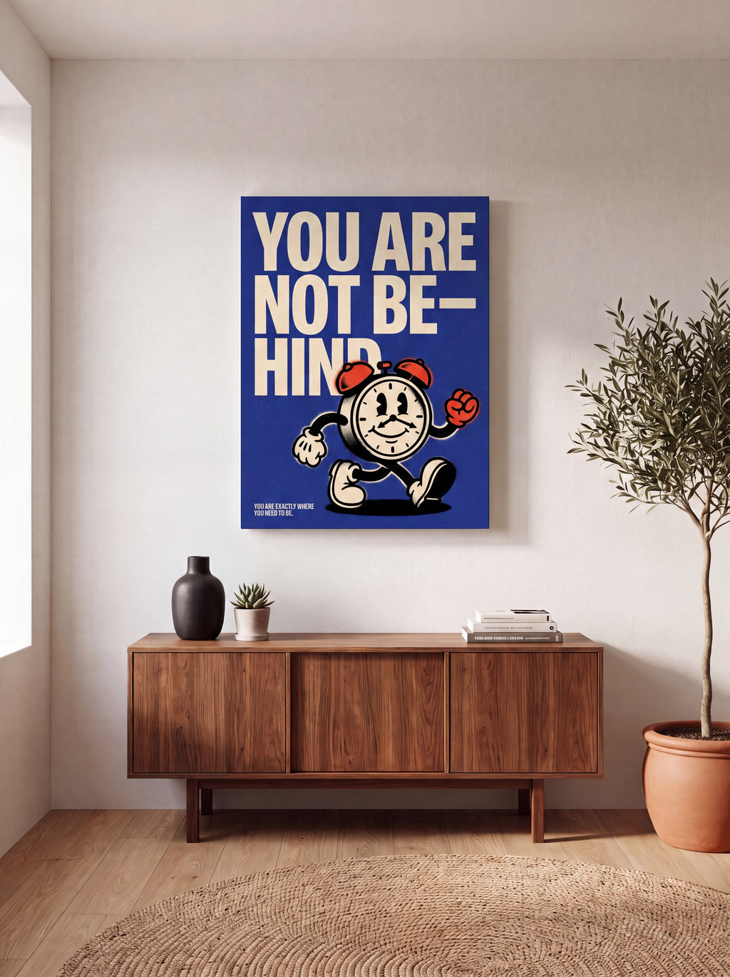 You Are Not Behind | Motivational Minimalist Canvas Wall Art