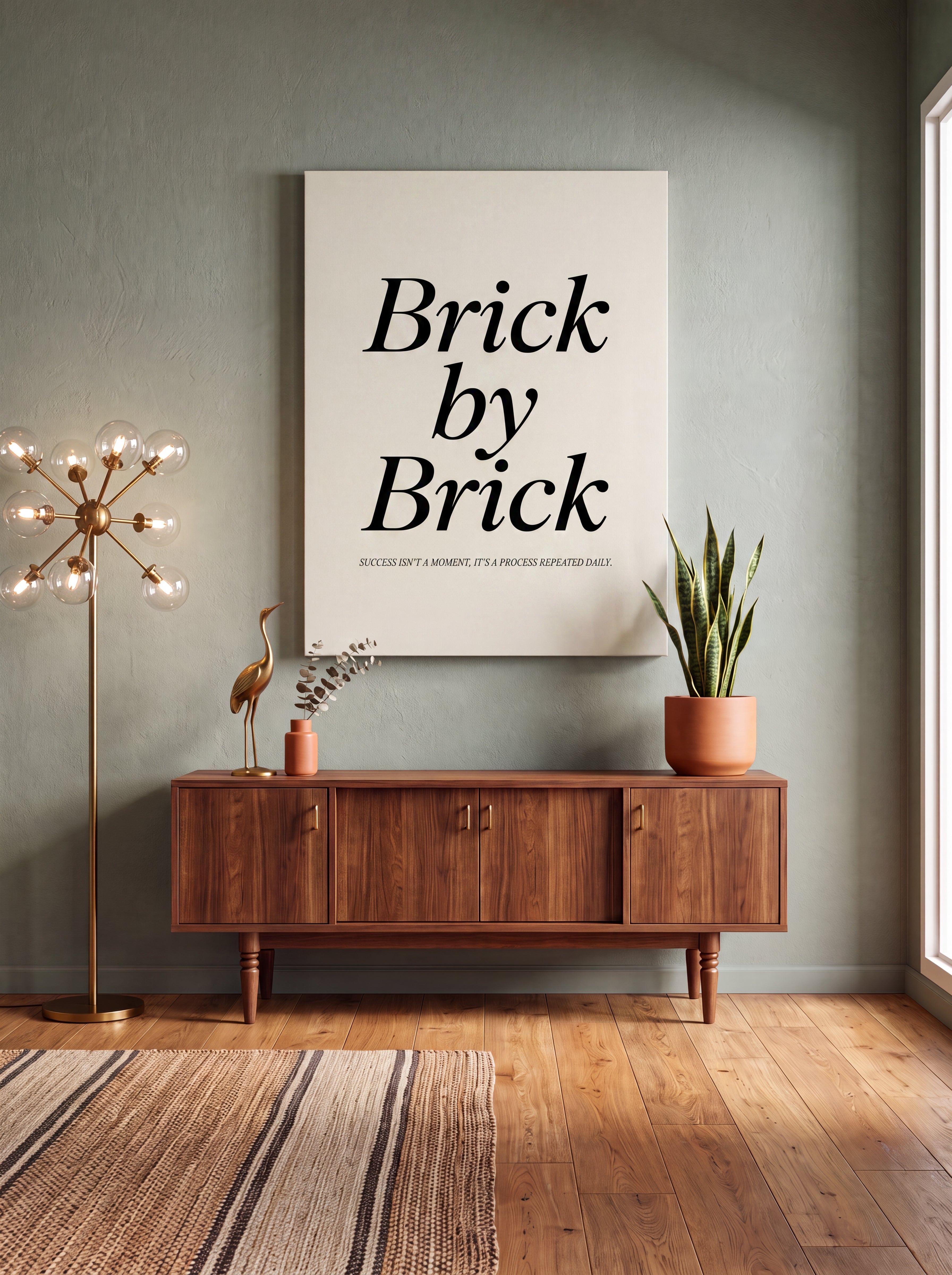 Brick By Brick | Motivational Hustle Canvas Wall Art