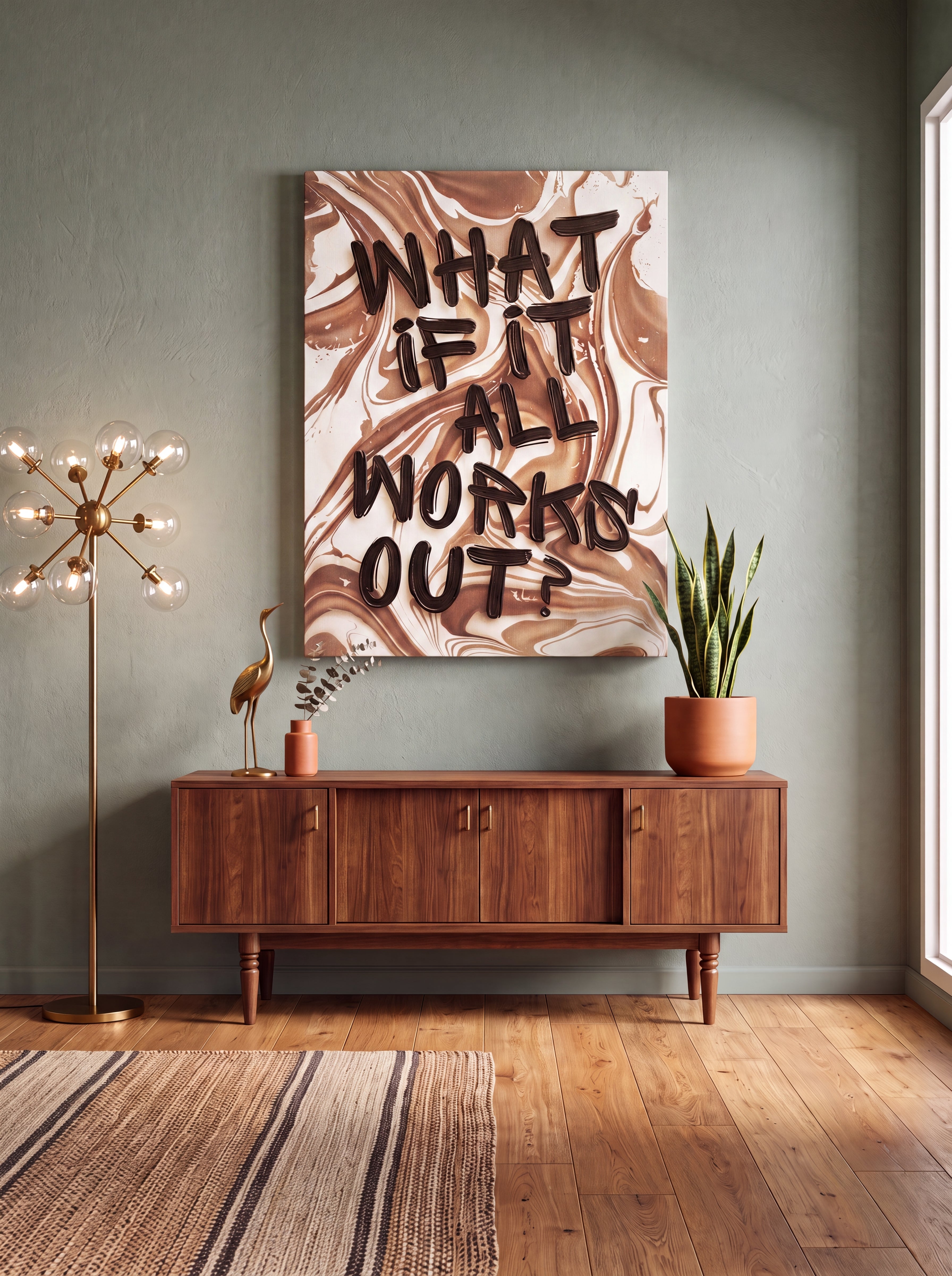 What If It All Works Out | Marble Typography Canvas Wall Art