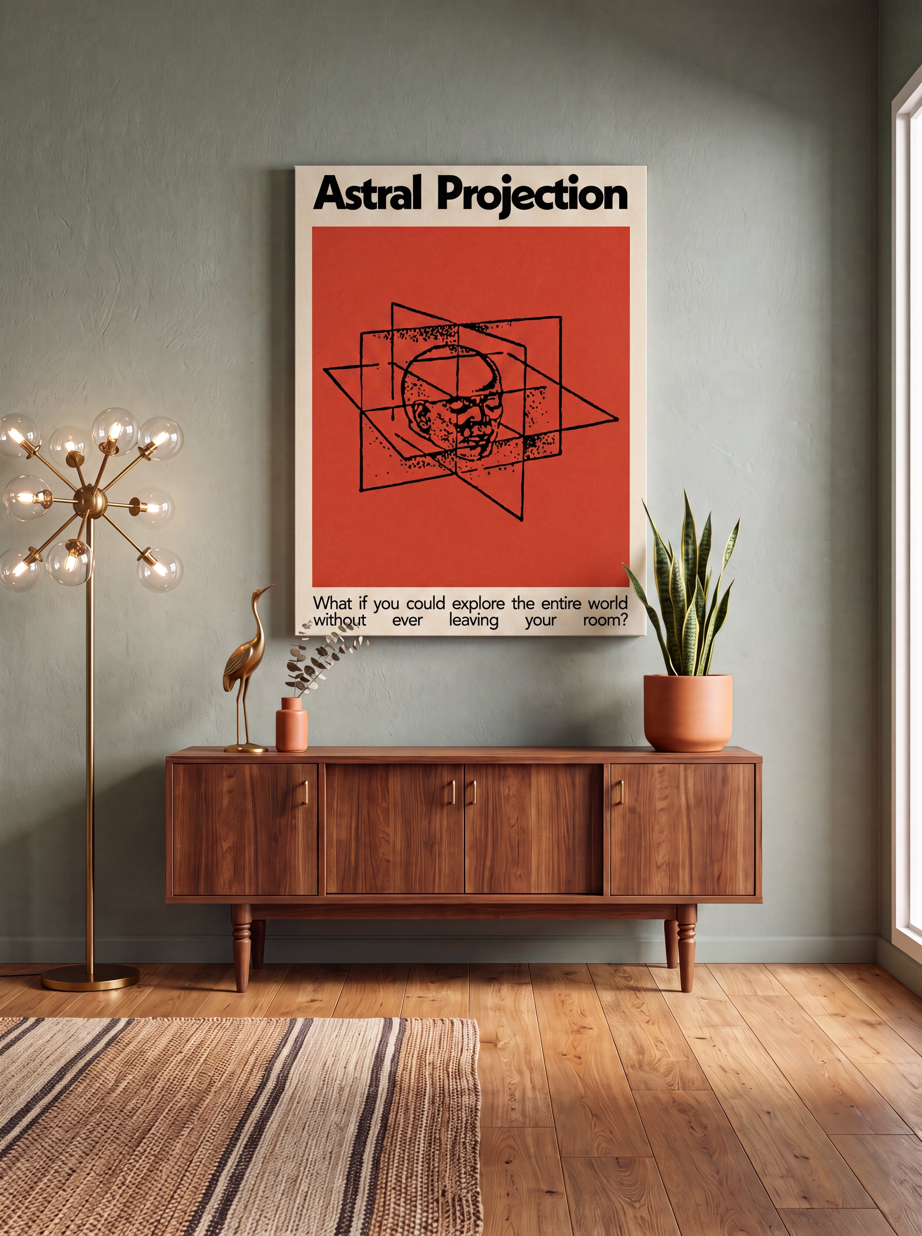 Astral Projection | Surreal Cosmic Meditation Canvas Wall Art