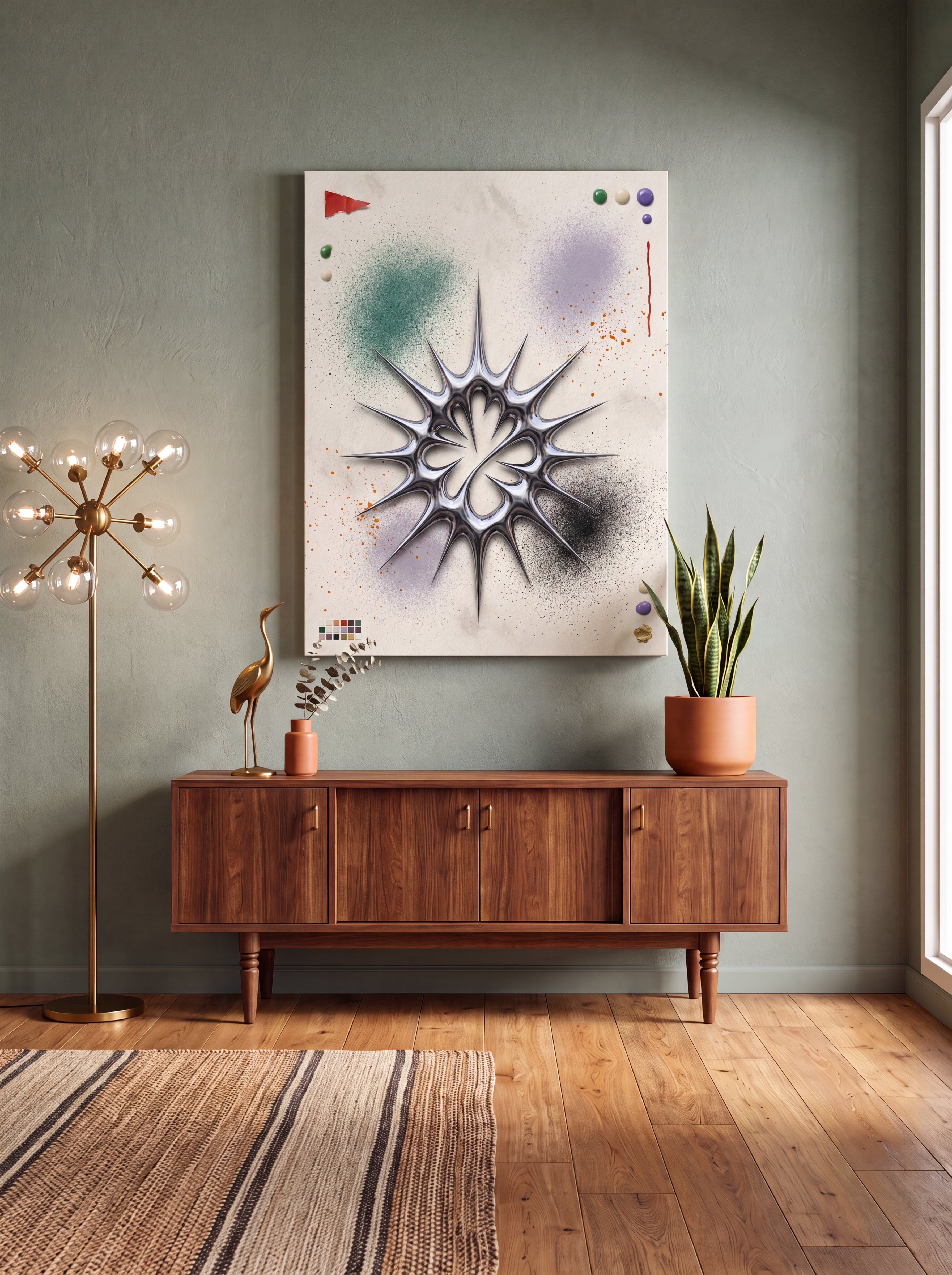 Liquid Chrome | Abstract Metallic 3D Canvas Wall Art