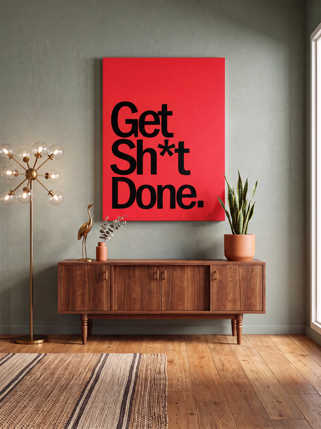 Get Sh*t Done | Bold Motivational Office Canvas Wall Art