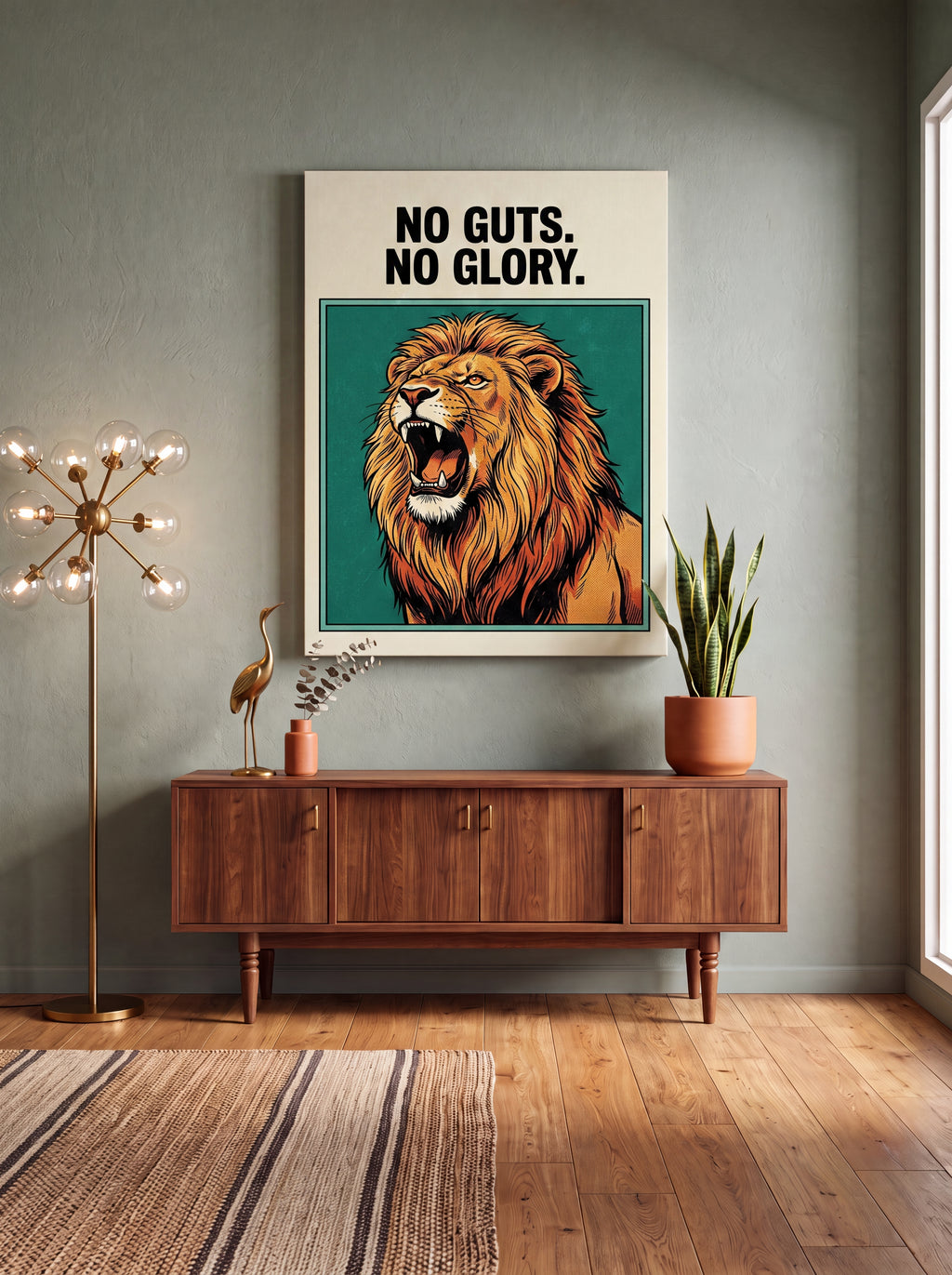 No Guts No Glory | Lion Streetwear Canvas Wall Art