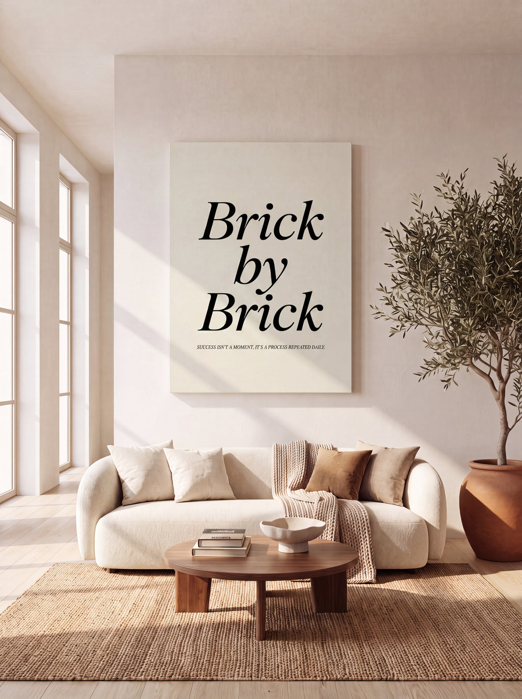 Brick By Brick | Motivational Hustle Canvas Wall Art
