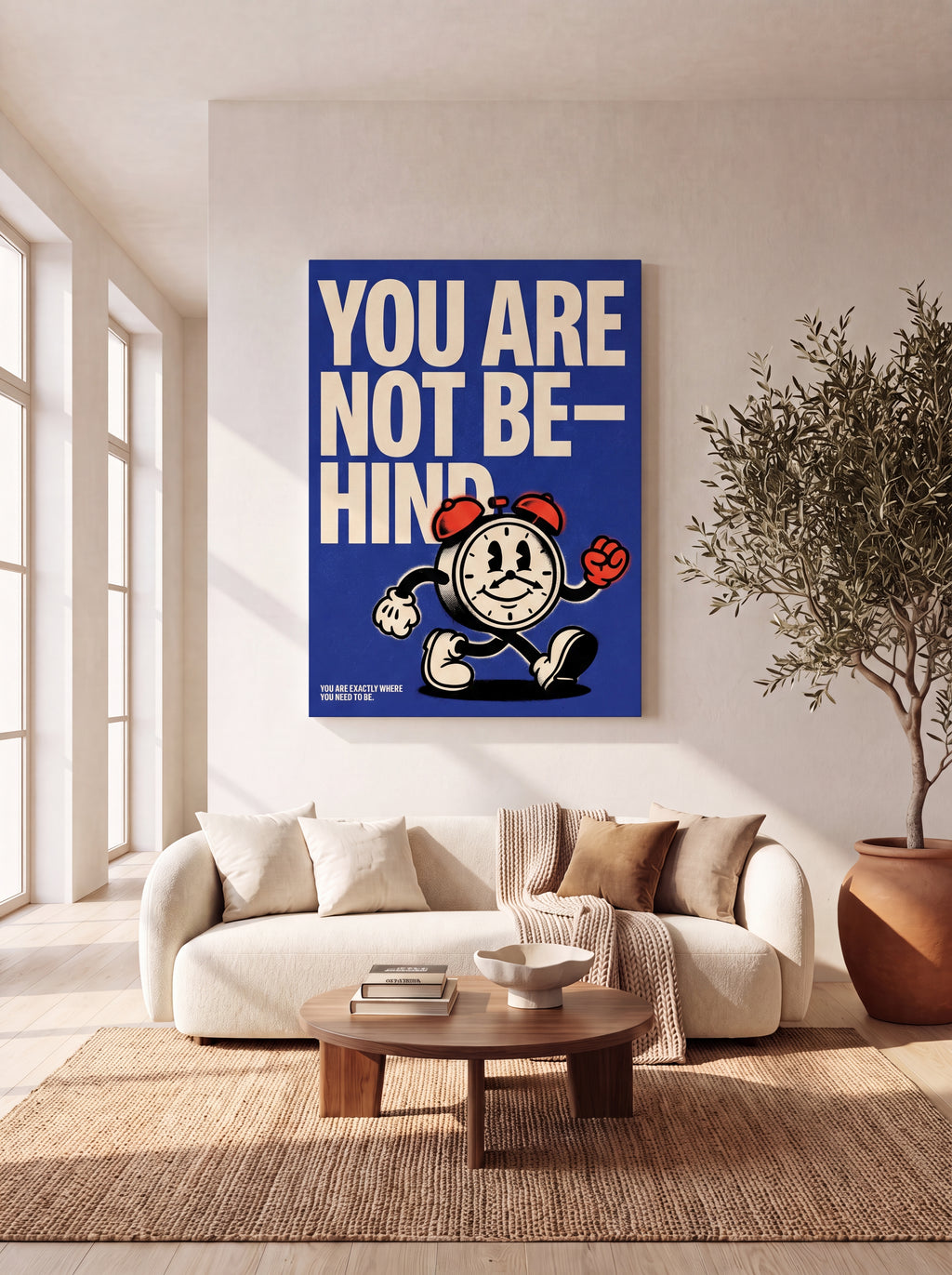 You Are Not Behind | Motivational Minimalist Canvas Wall Art