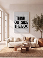 Think Outside The Box | Creative Typography Canvas Wall Art