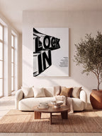Lock In | Liquid Chrome 3D Typography Canvas Wall Art