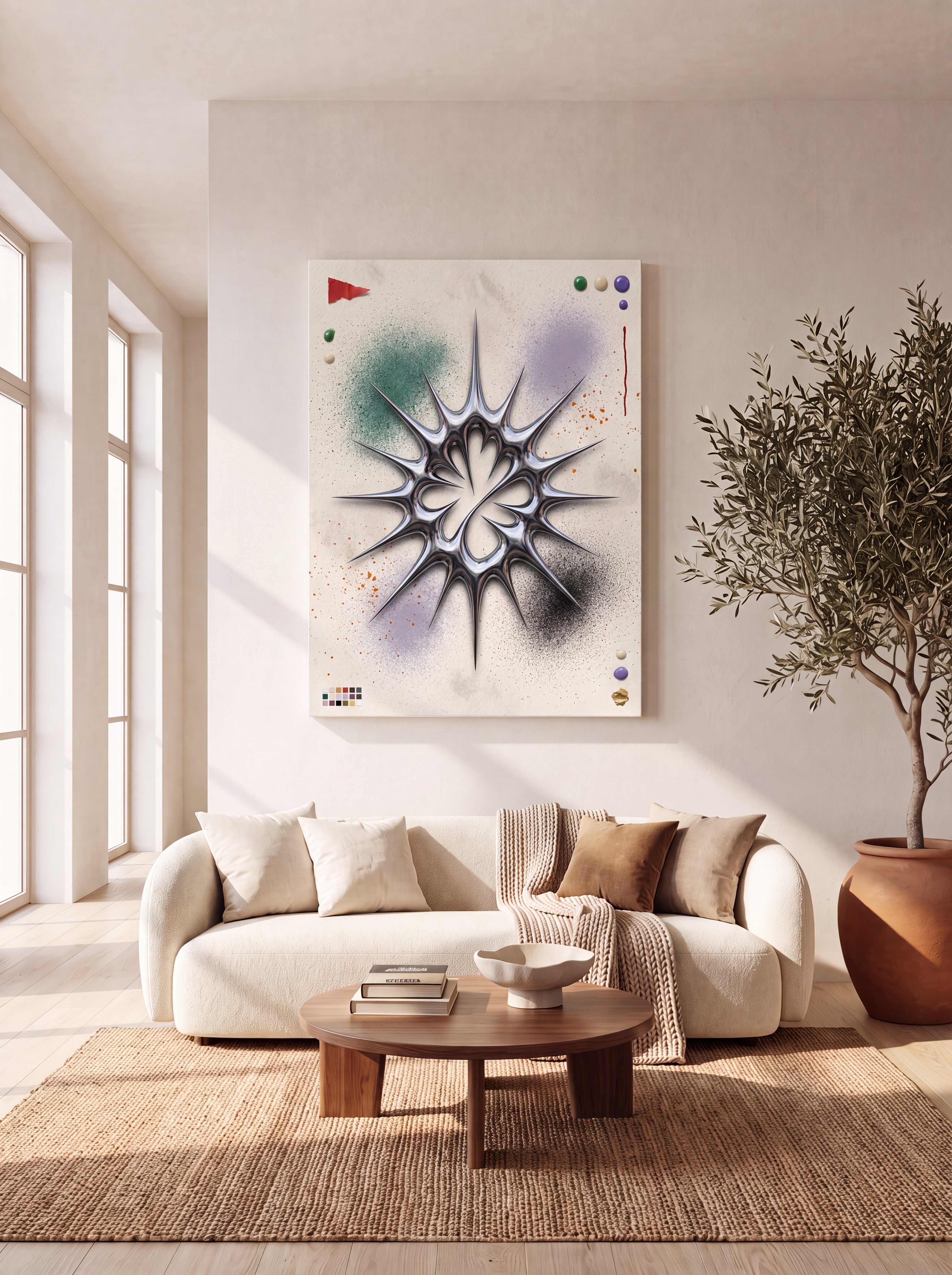 Liquid Chrome | Abstract Metallic 3D Canvas Wall Art