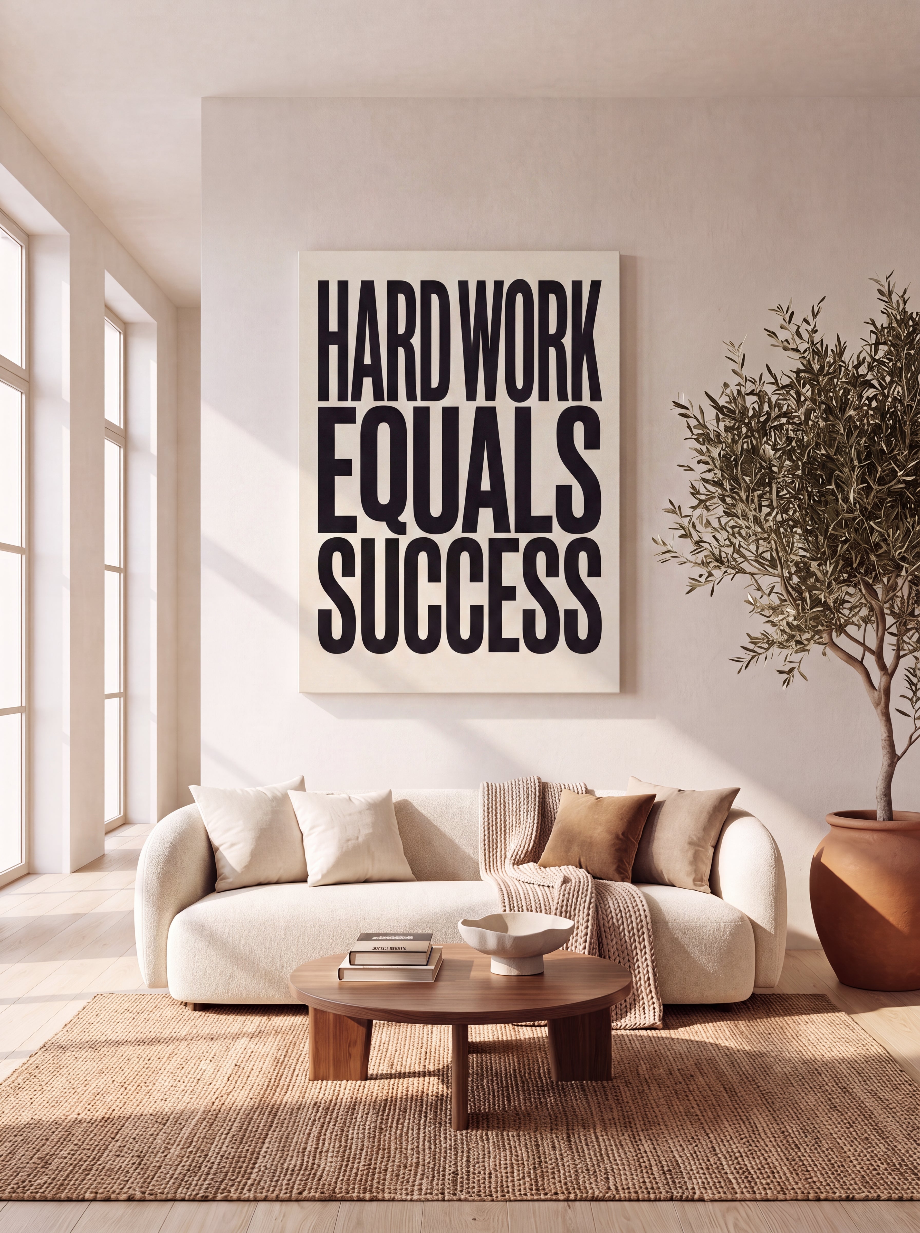 Hard Work Equals Success | Stoic Motivational Canvas Wall Art