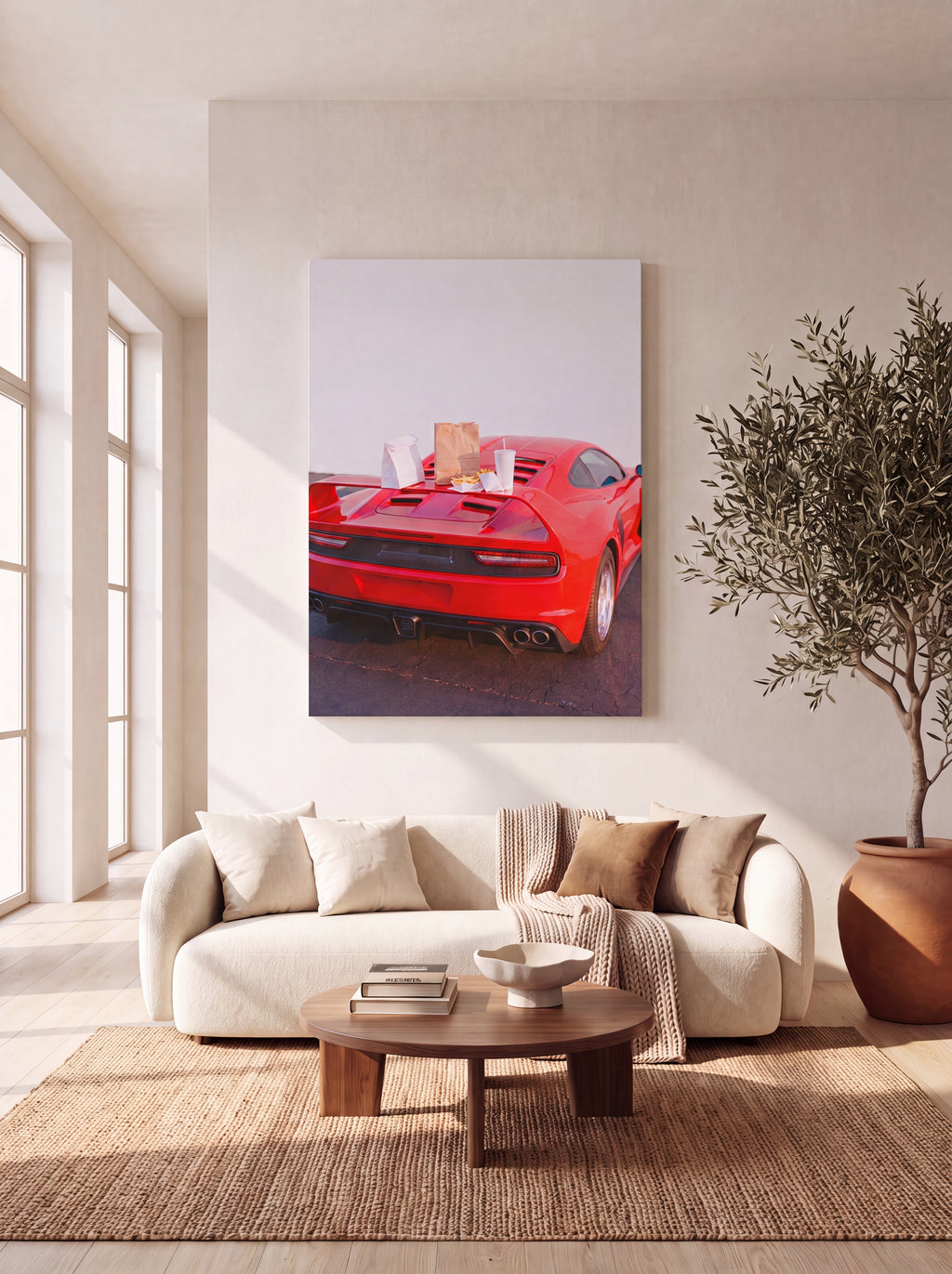 Cheat Day | Supercar & Fast Food Pop Art Canvas Wall Art