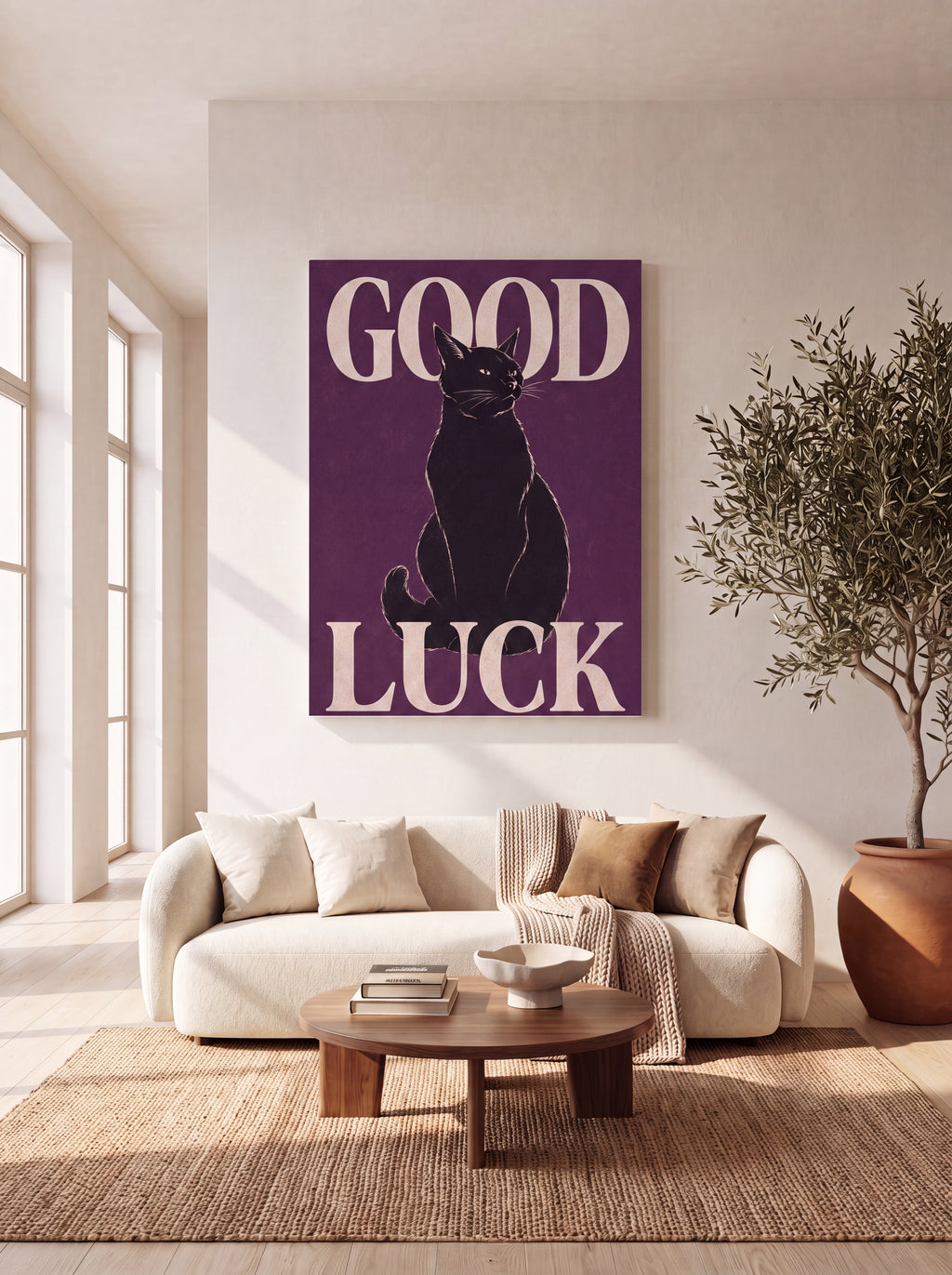 Good Luck | Japanese Lucky Cat Streetwear Canvas Wall Art