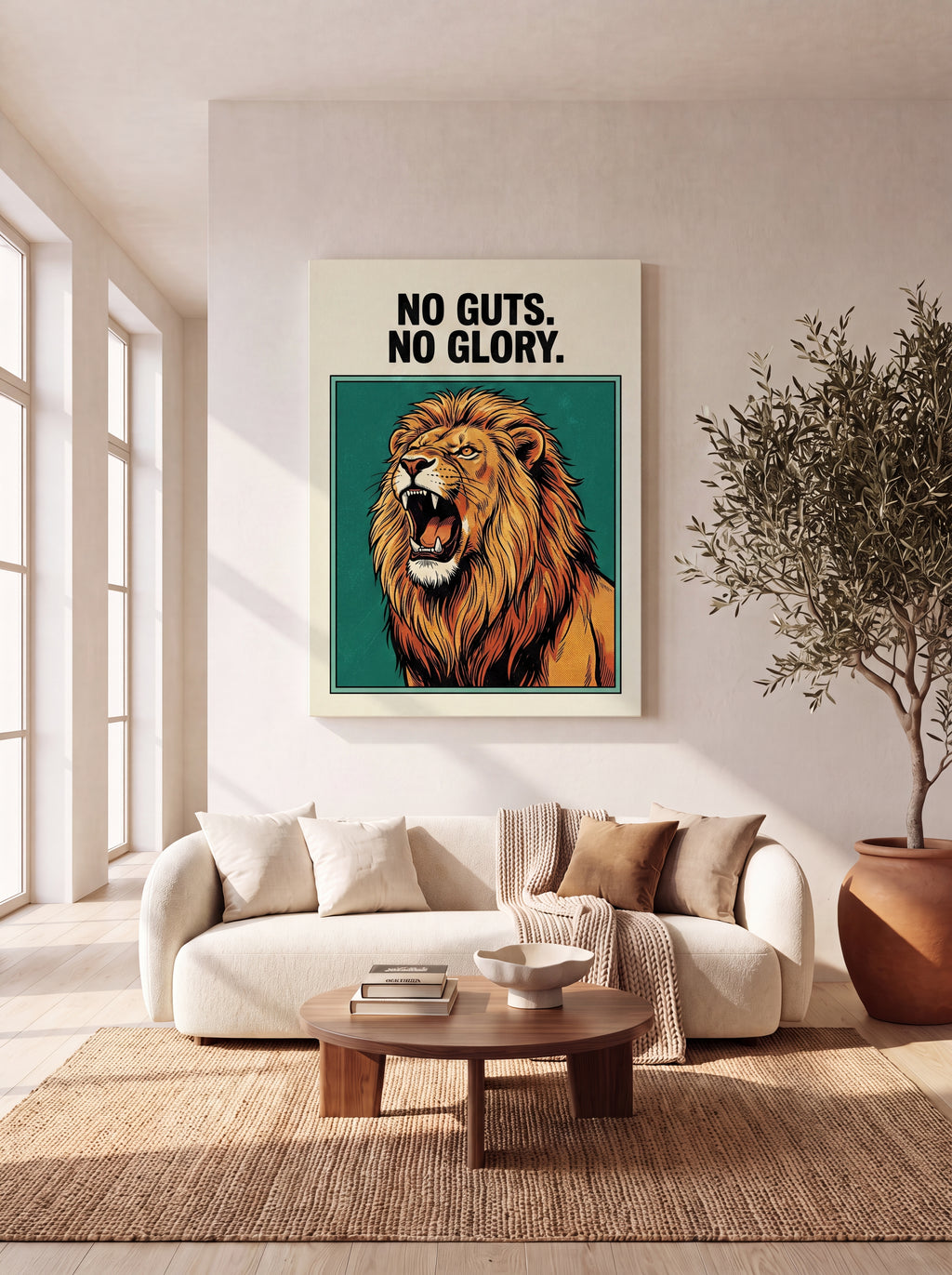 No Guts No Glory | Lion Streetwear Canvas Wall Art