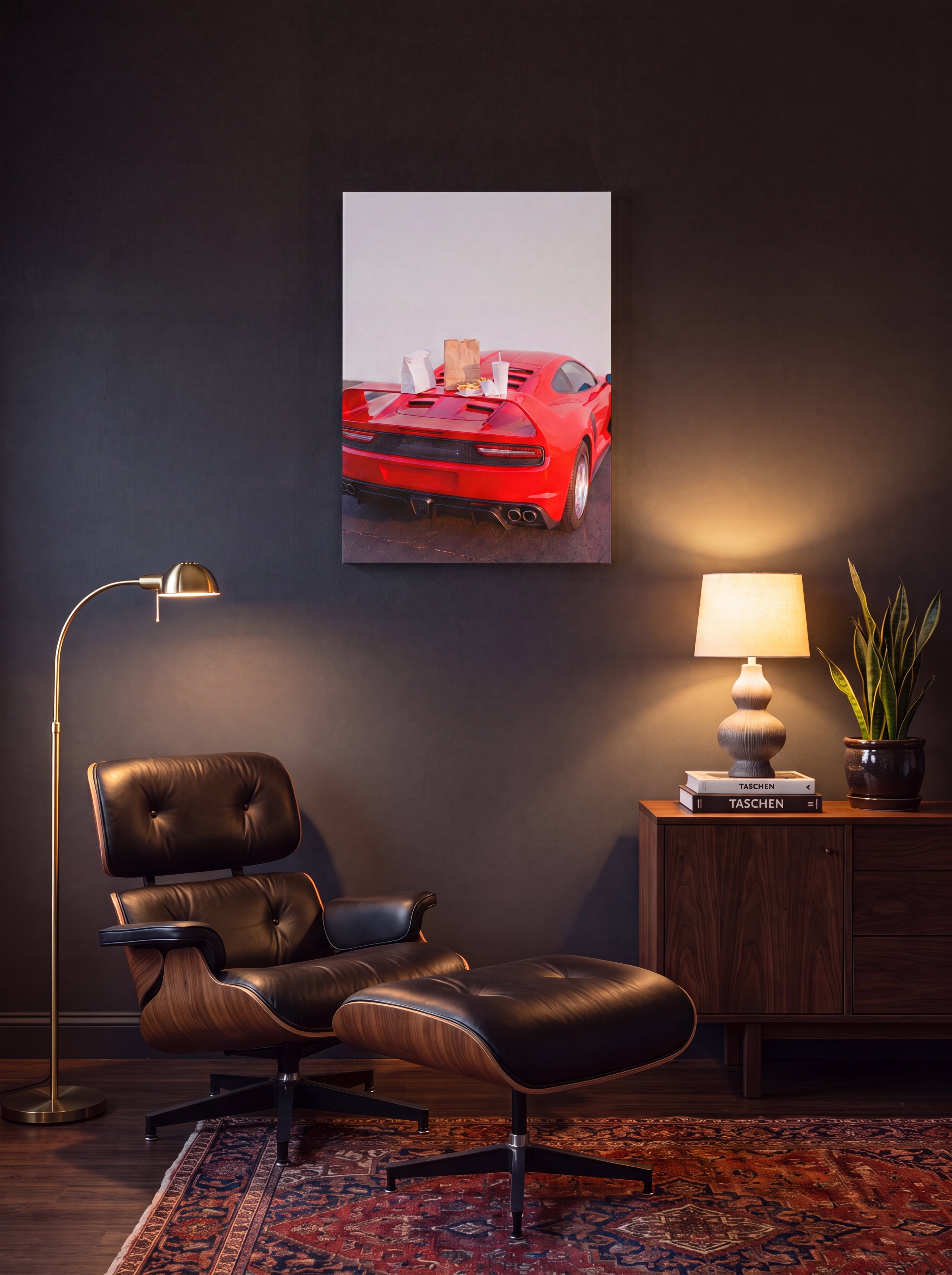 Cheat Day | Supercar & Fast Food Pop Art Canvas Wall Art