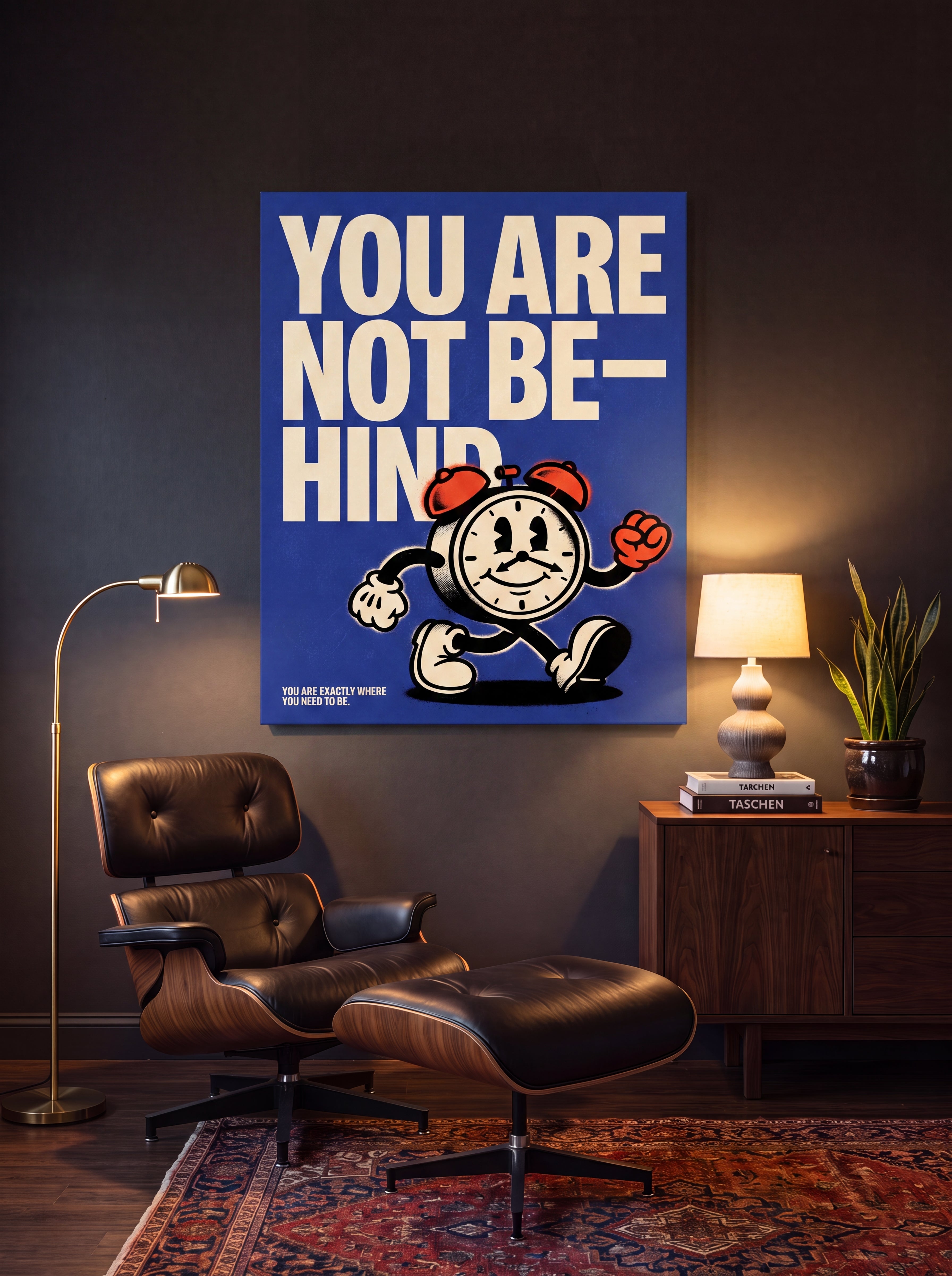 You Are Not Behind | Motivational Minimalist Canvas Wall Art