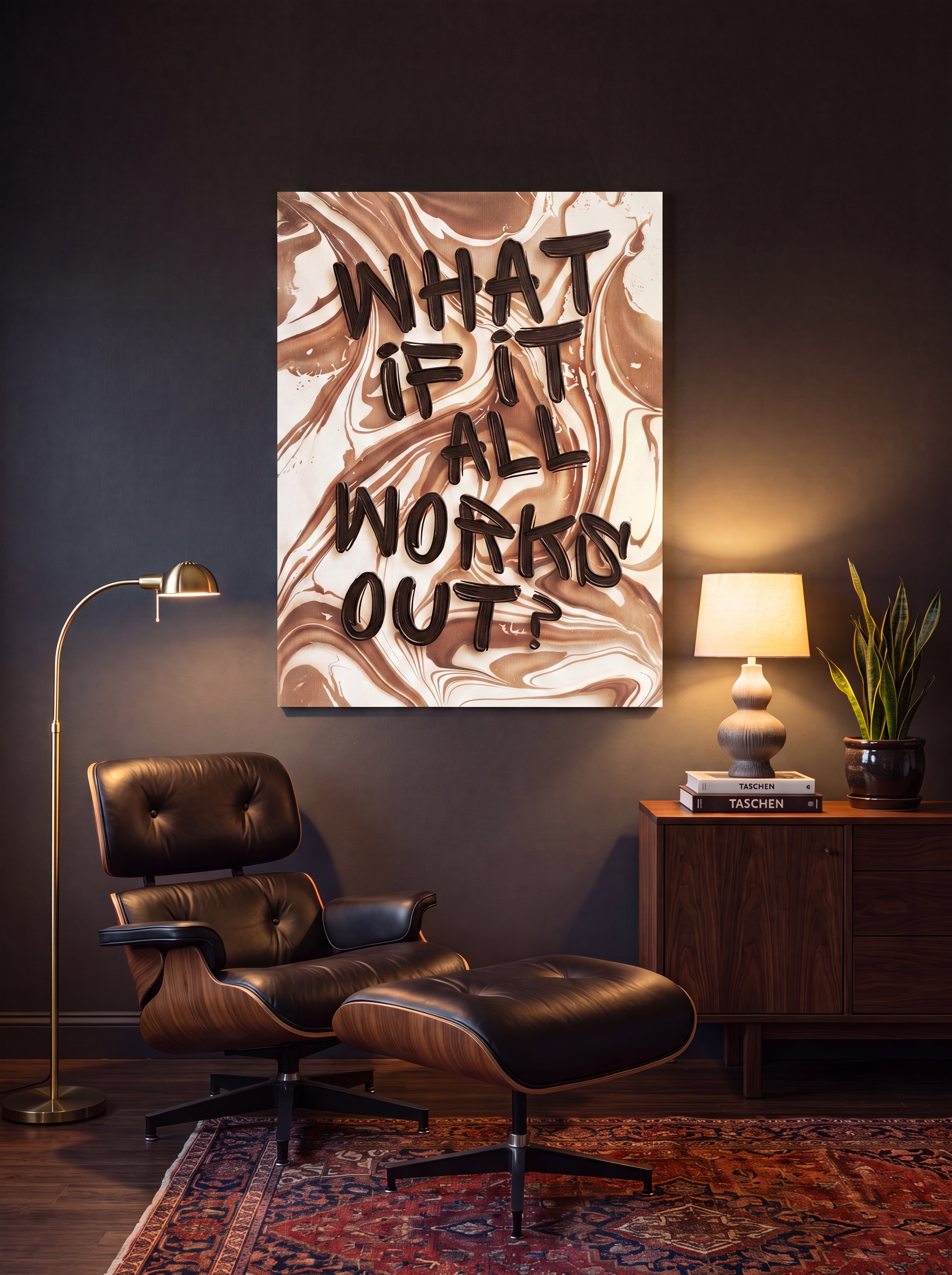What If It All Works Out | Marble Typography Canvas Wall Art