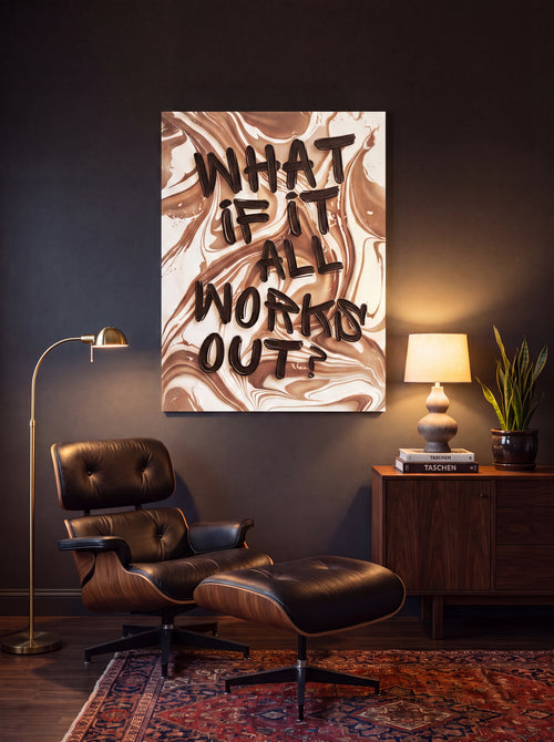 What If It All Works Out | Marble Typography Canvas Wall Art