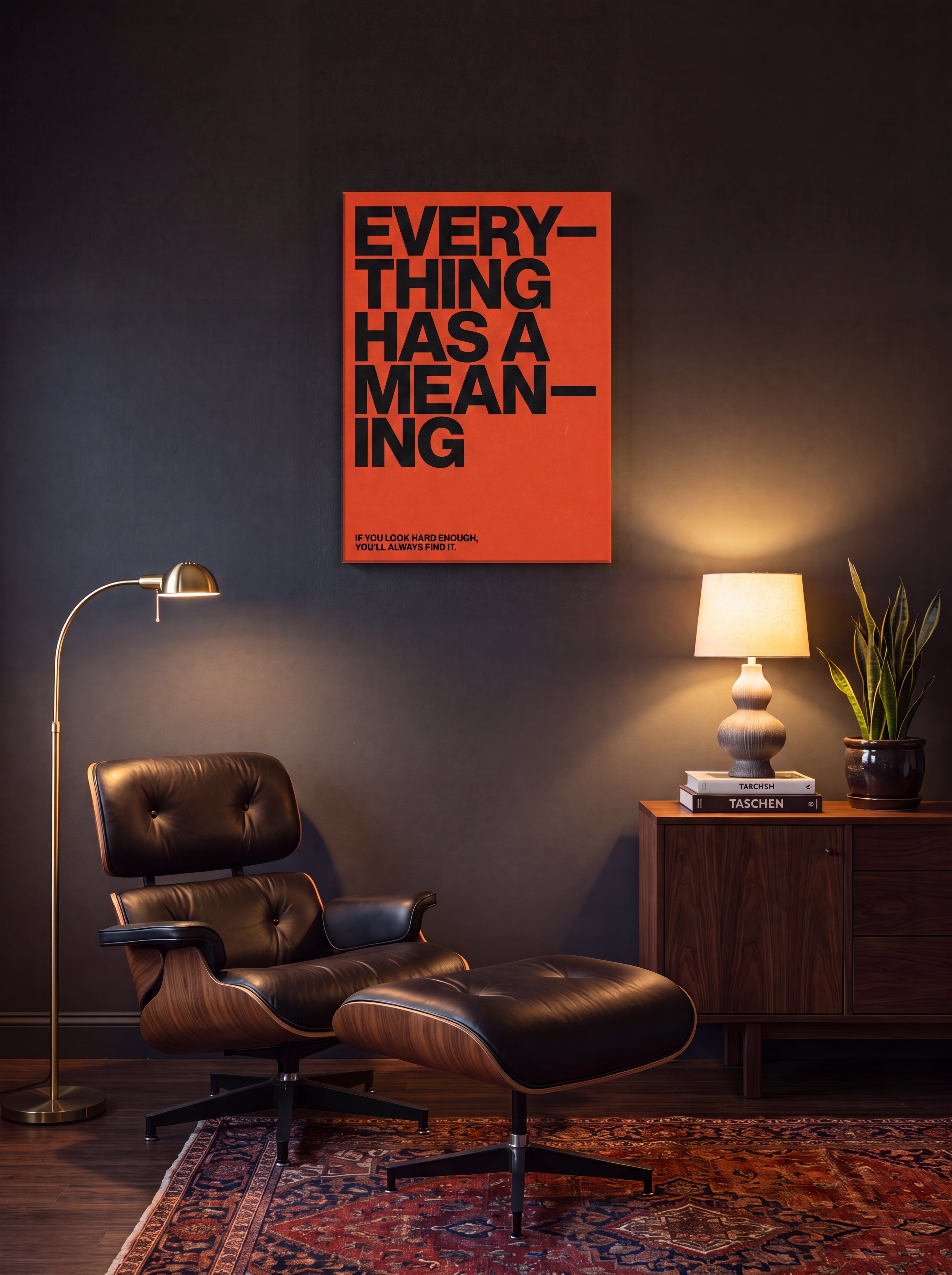 Everything Has A Meaning | Minimalist Quote Canvas Wall Art