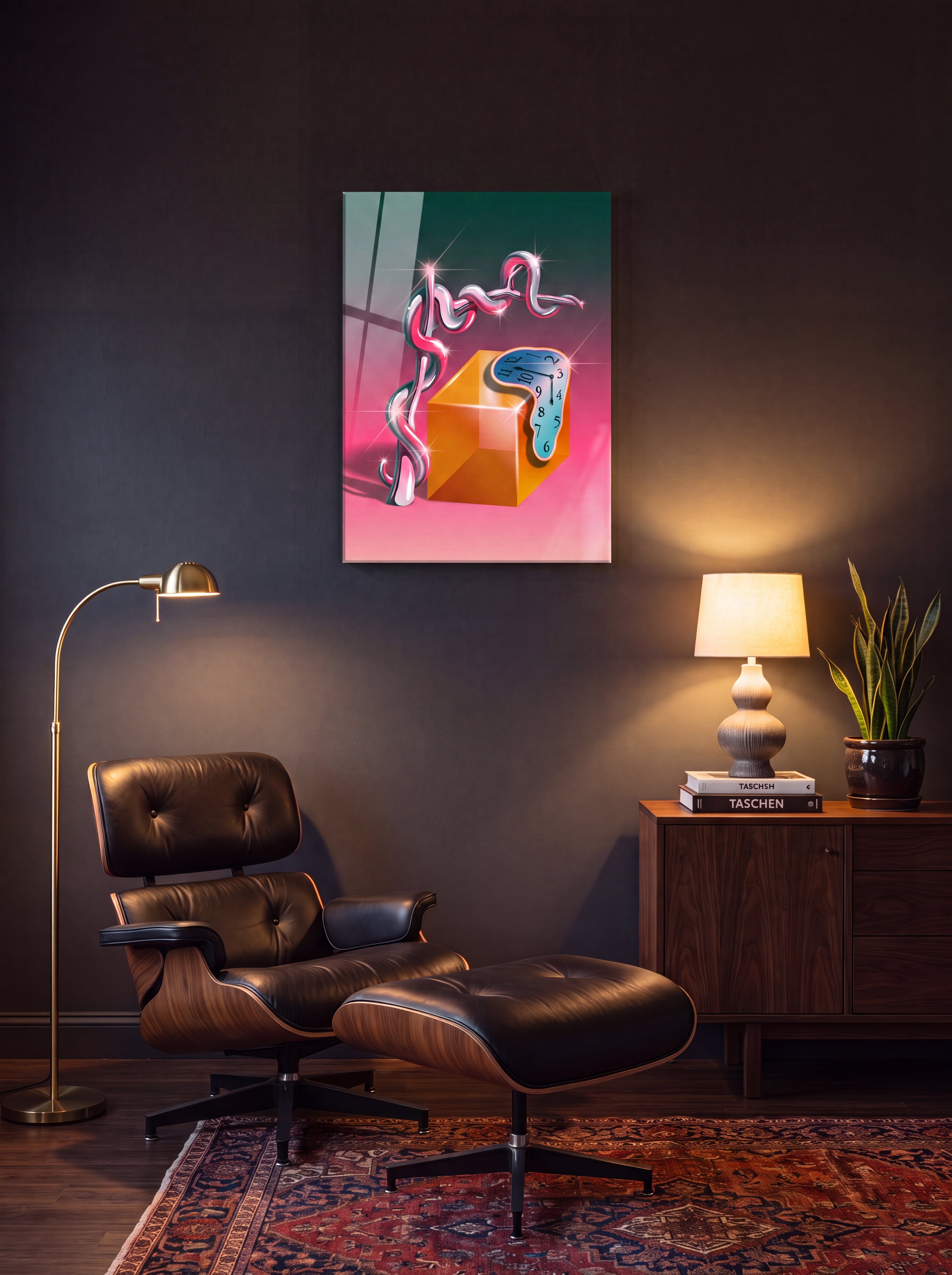 Time Warp | Surreal Melting Clock Canvas Wall Art