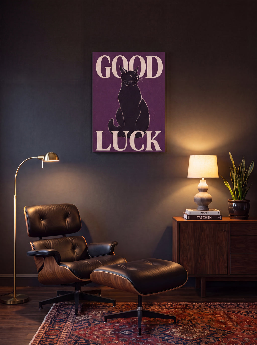 Good Luck | Japanese Lucky Cat Streetwear Canvas Wall Art