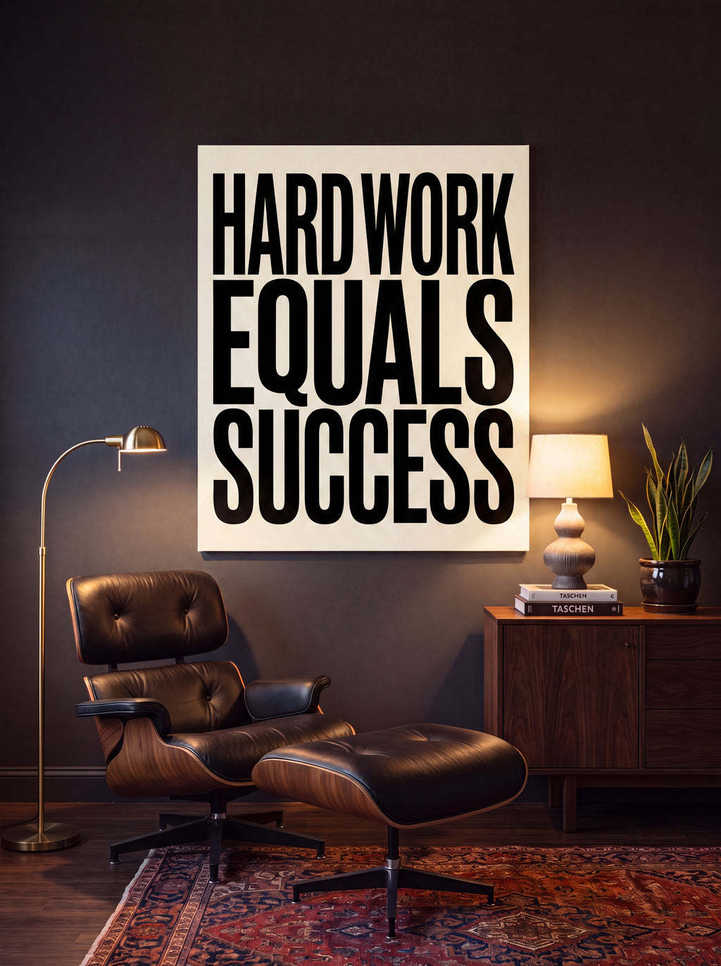 Hard Work Equals Success | Stoic Motivational Canvas Wall Art