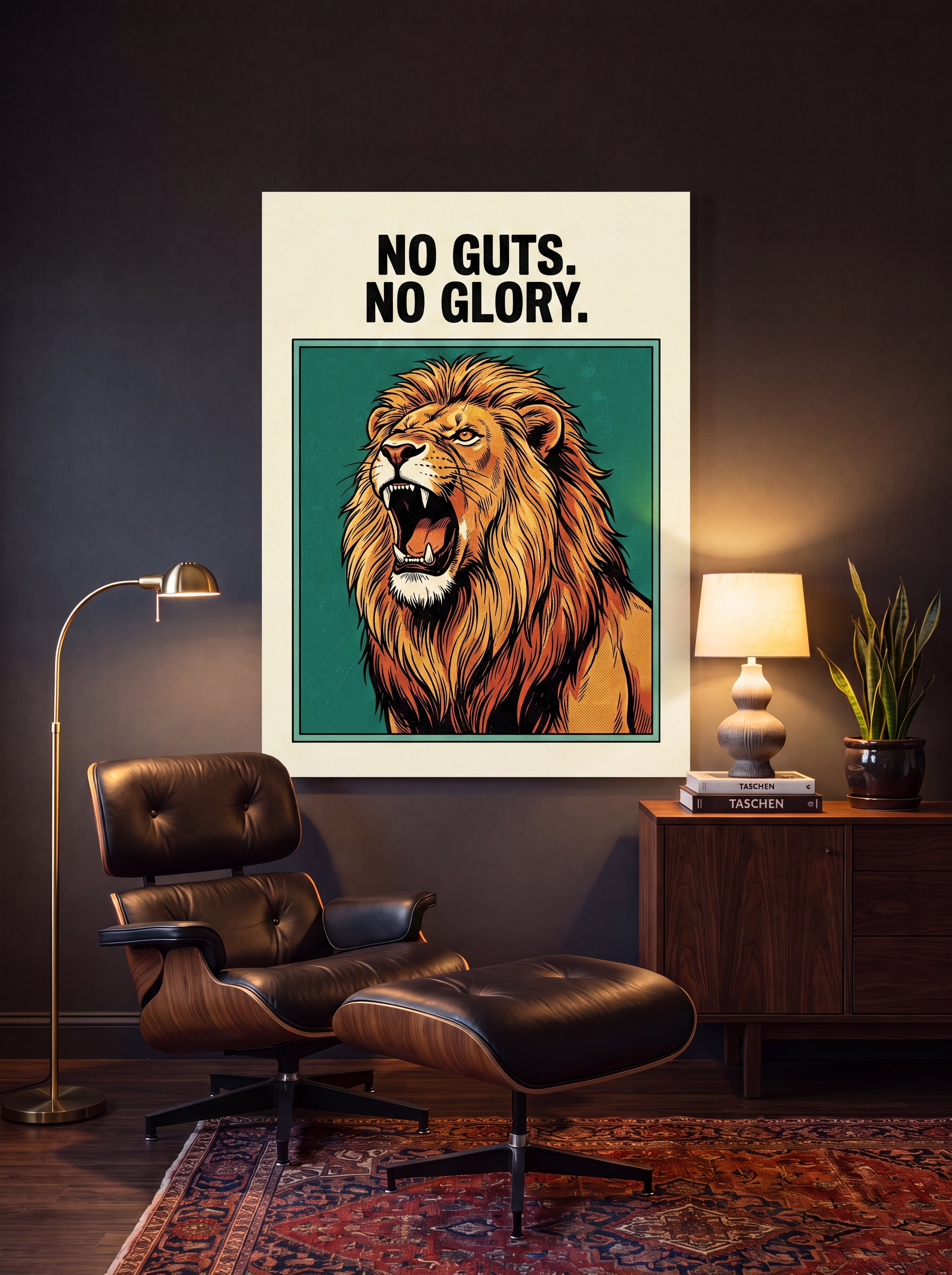 No Guts No Glory | Lion Streetwear Canvas Wall Art