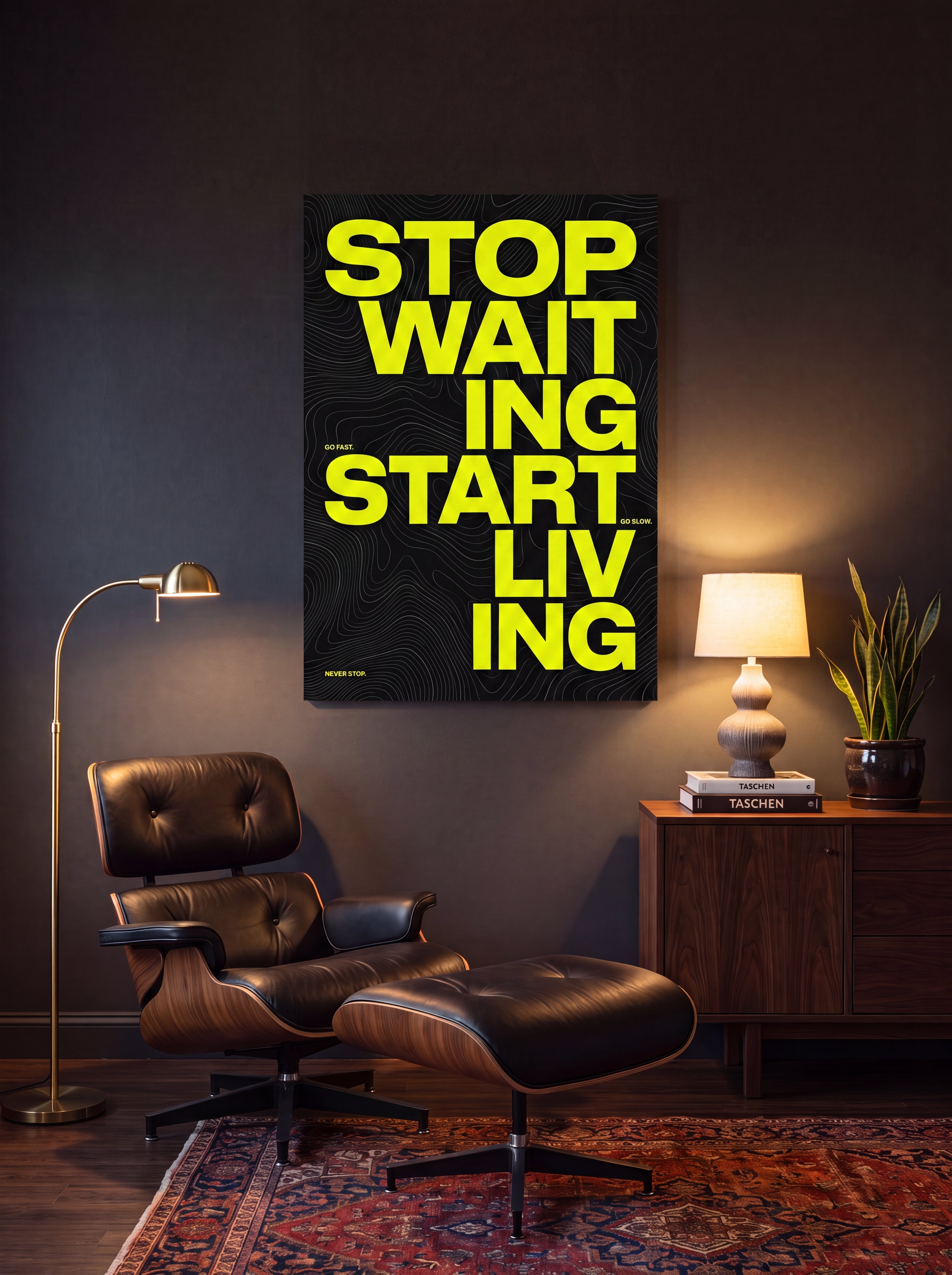 Stop Waiting Start Living | Motivational Canvas Wall Art