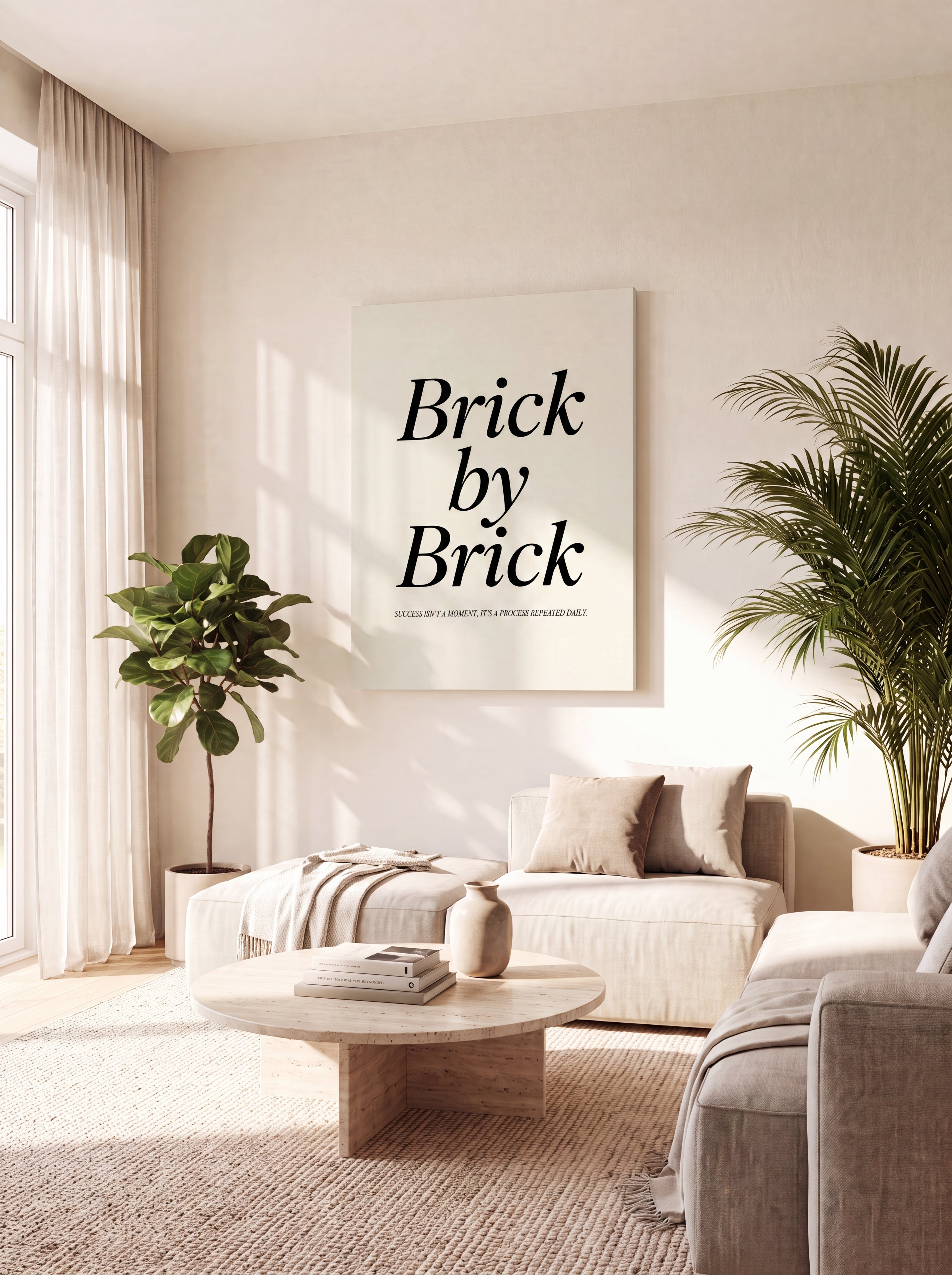 Brick By Brick | Motivational Hustle Canvas Wall Art