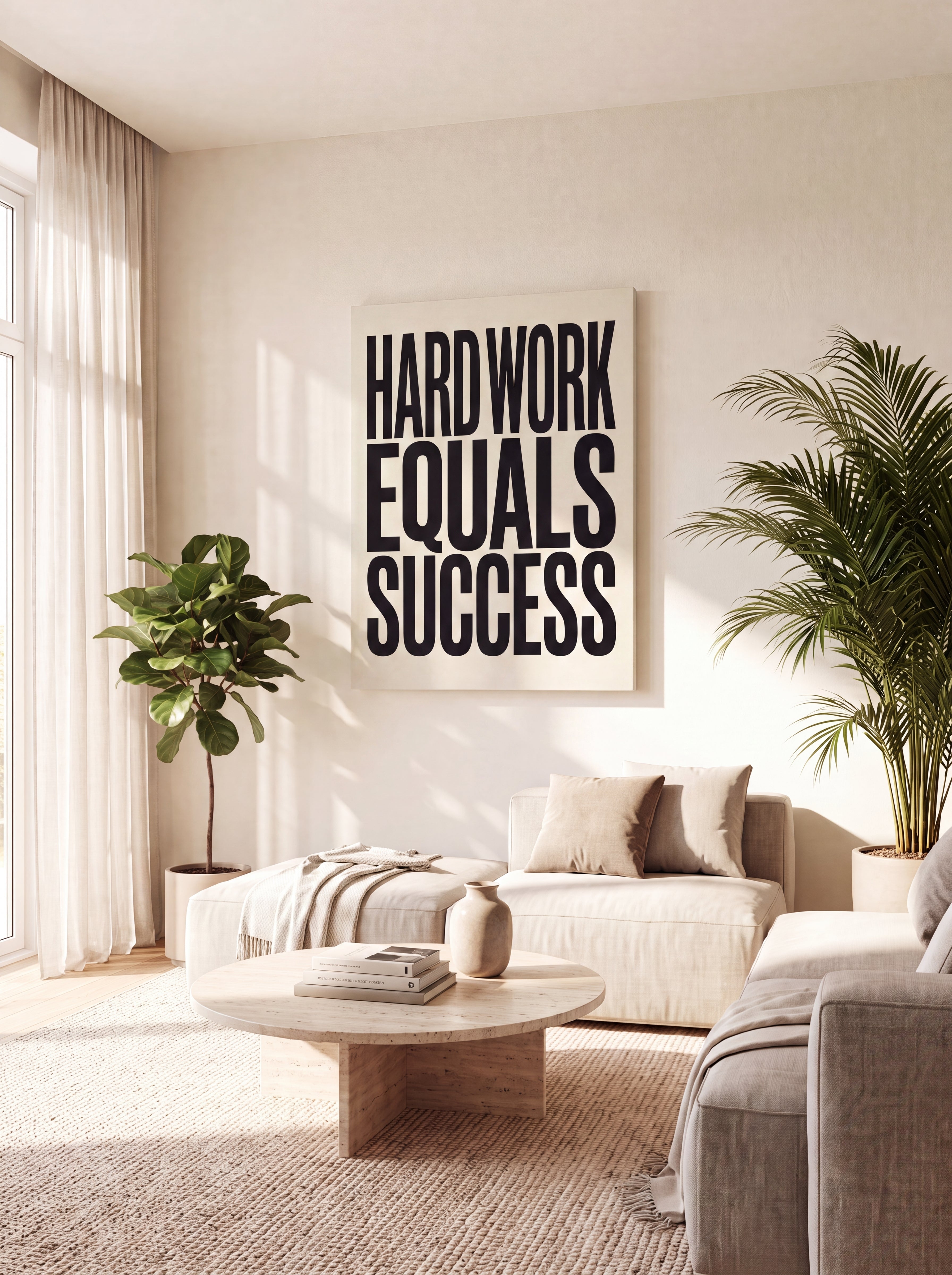 Hard Work Equals Success | Stoic Motivational Canvas Wall Art
