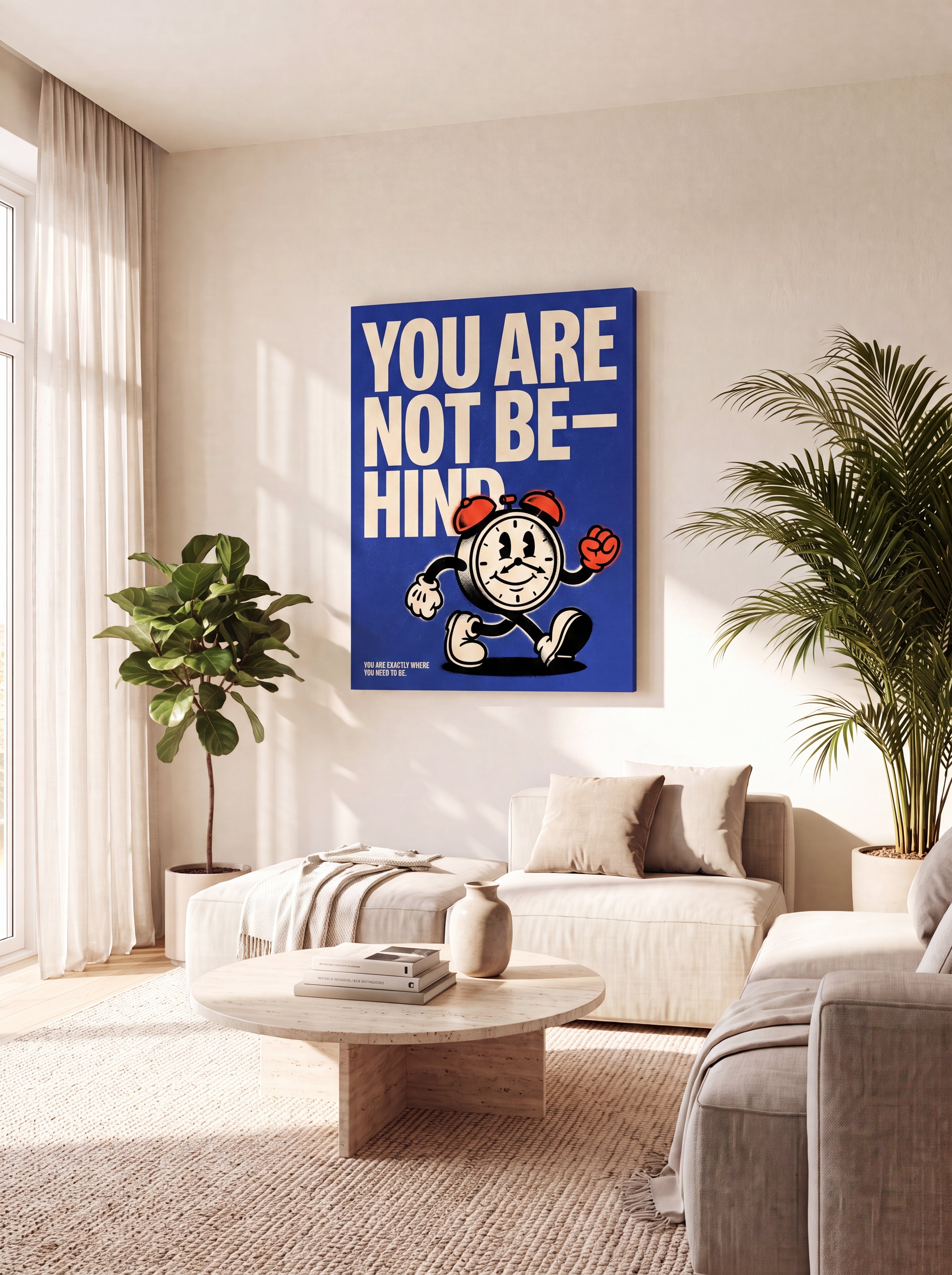 You Are Not Behind | Motivational Minimalist Canvas Wall Art