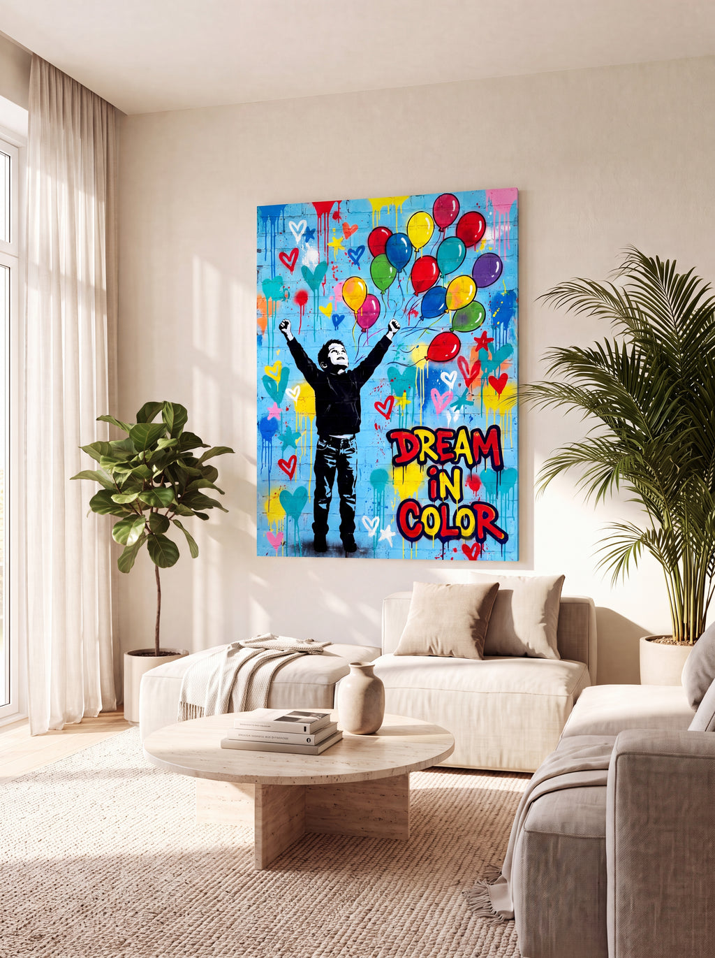 Dream In Color | Vibrant Abstract Inspirational Canvas Wall Art