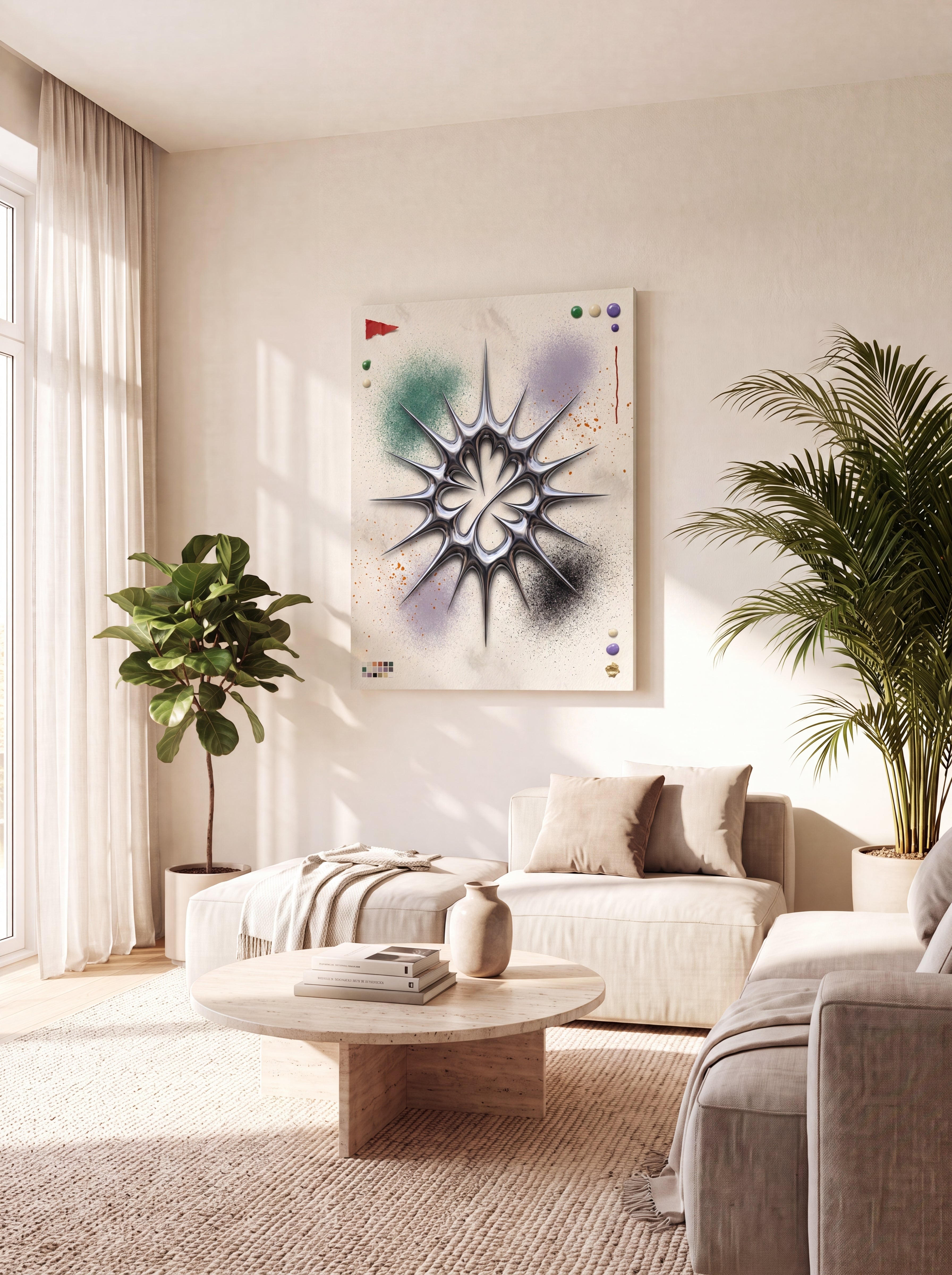Liquid Chrome | Abstract Metallic 3D Canvas Wall Art
