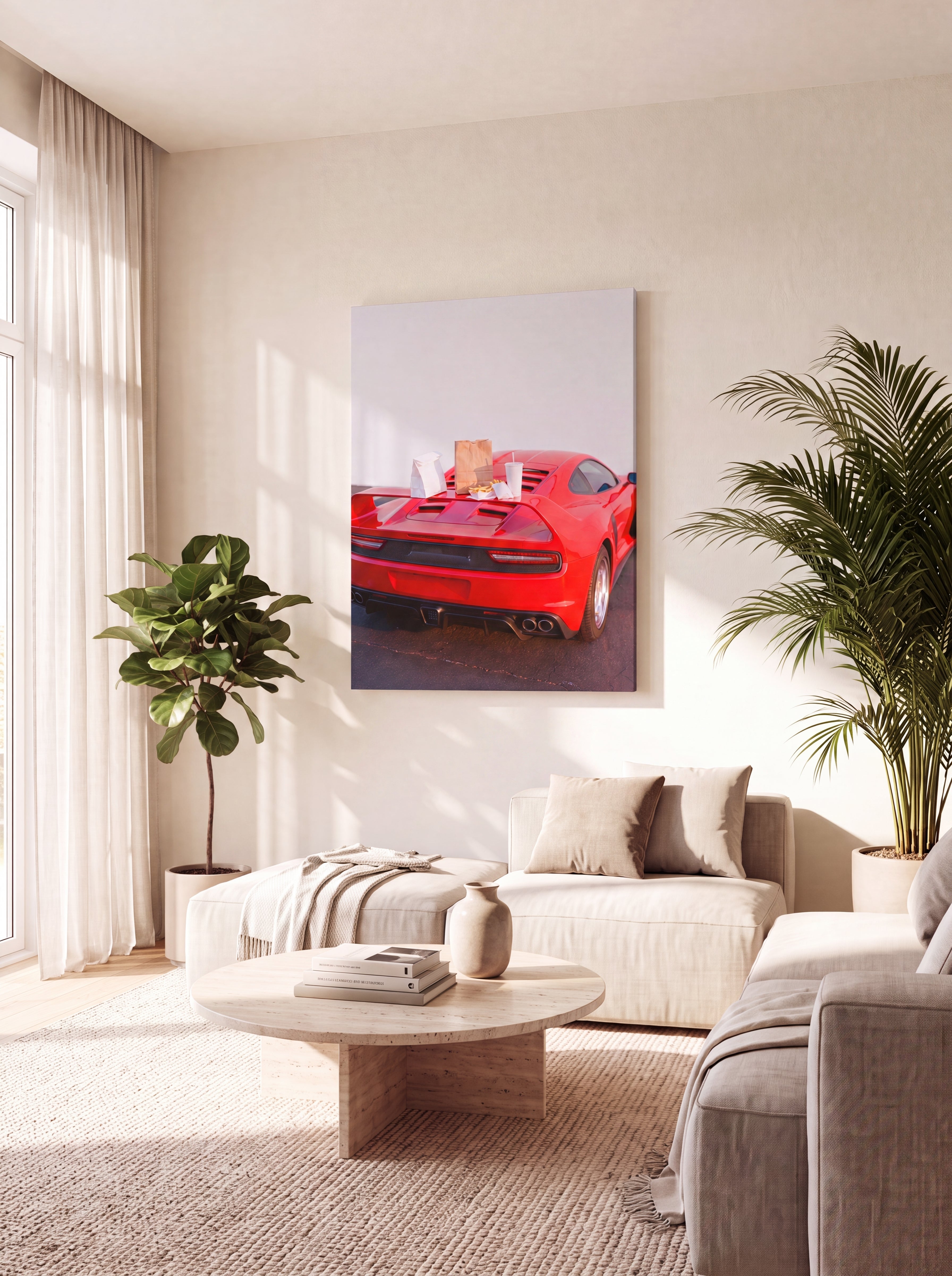 Cheat Day | Supercar & Fast Food Pop Art Canvas Wall Art