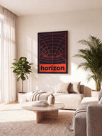 Horizon | Retro-Futurist Vortex Grid Canvas Wall Art