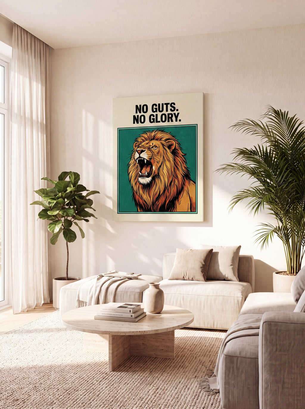 No Guts No Glory | Lion Streetwear Canvas Wall Art