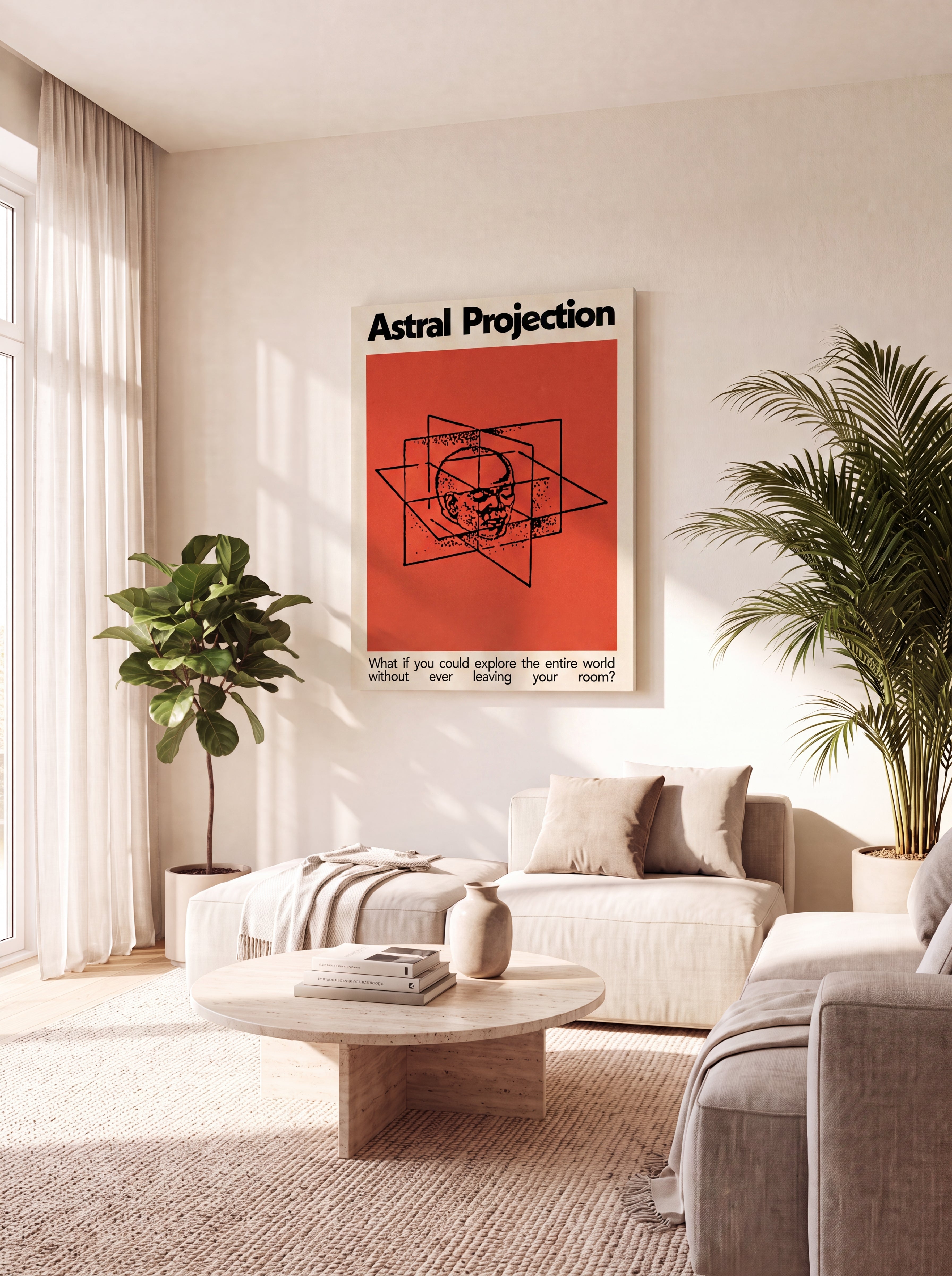 Astral Projection | Surreal Cosmic Meditation Canvas Wall Art