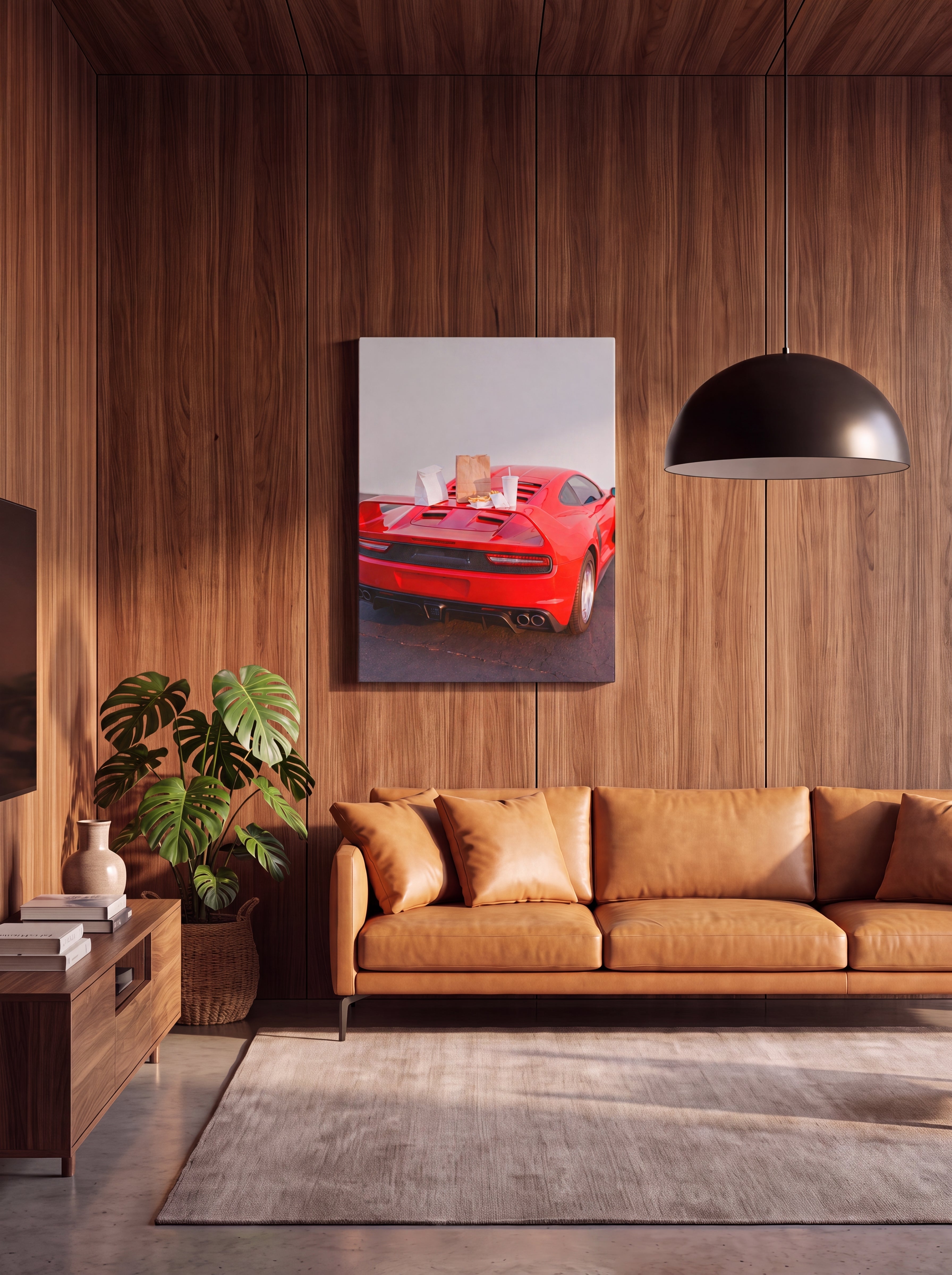 Cheat Day | Supercar & Fast Food Pop Art Canvas Wall Art