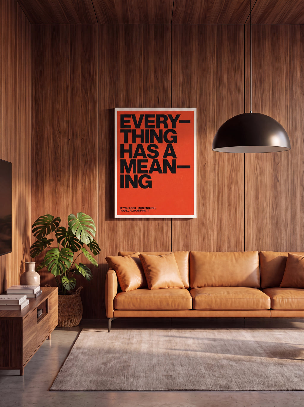 Everything Has A Meaning | Minimalist Quote Canvas Wall Art