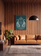 Sak Yant Twin Tigers | Thai Tattoo Canvas Wall Art