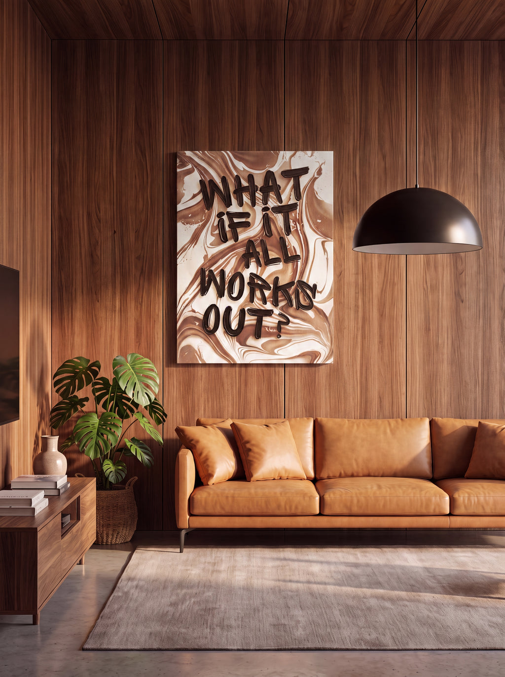What If It All Works Out | Marble Typography Canvas Wall Art