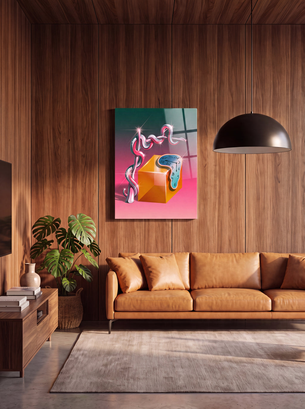 Time Warp | Surreal Melting Clock Canvas Wall Art