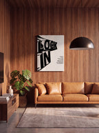 Lock In | Liquid Chrome 3D Typography Canvas Wall Art